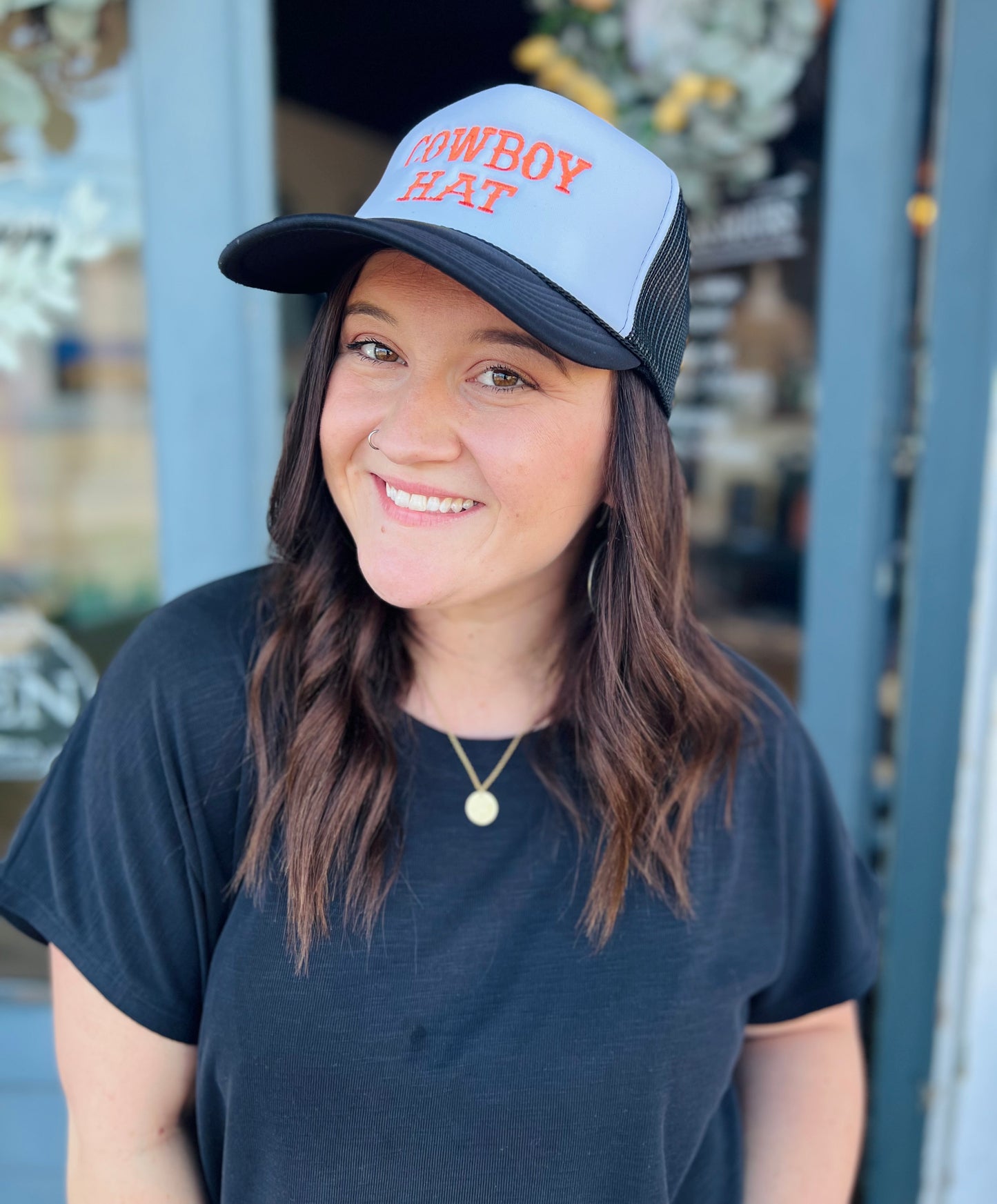 Cowboy Hat | Trucker Hat - Black