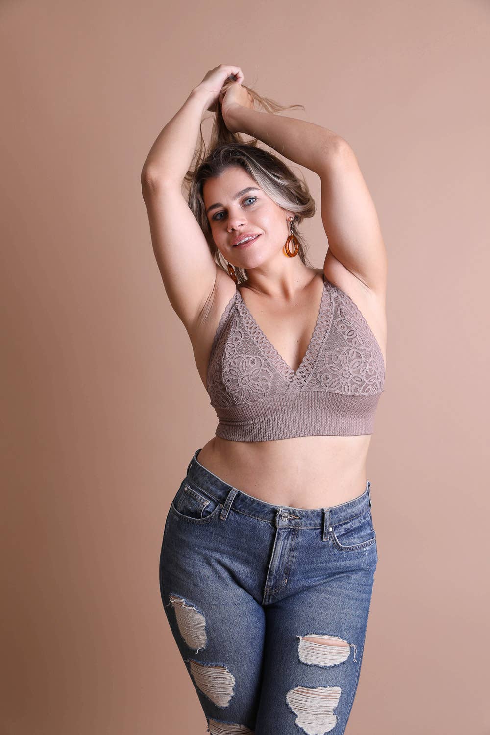 Curvy Lace Brami - Mocha