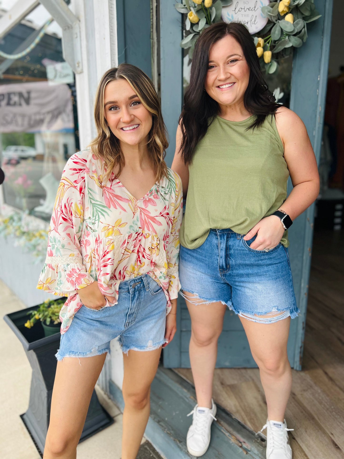 Joanna | Distressed Denim Shorts - Medium Wash