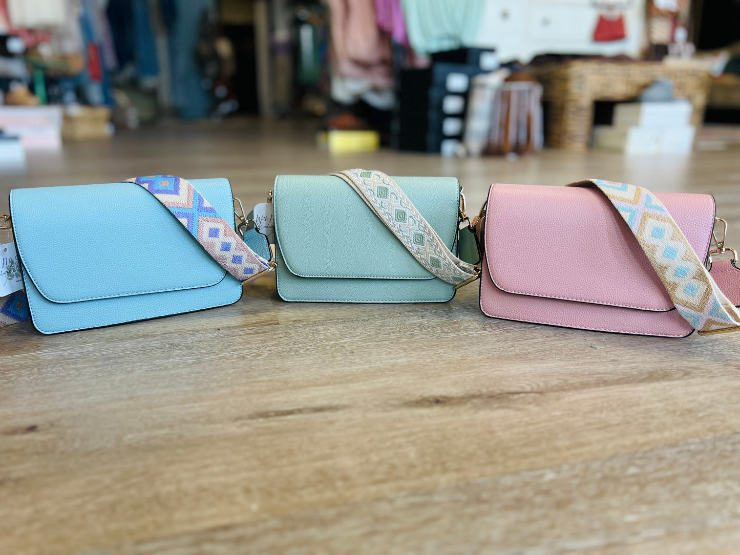 Noah Flapover Crossbody - Light Blue