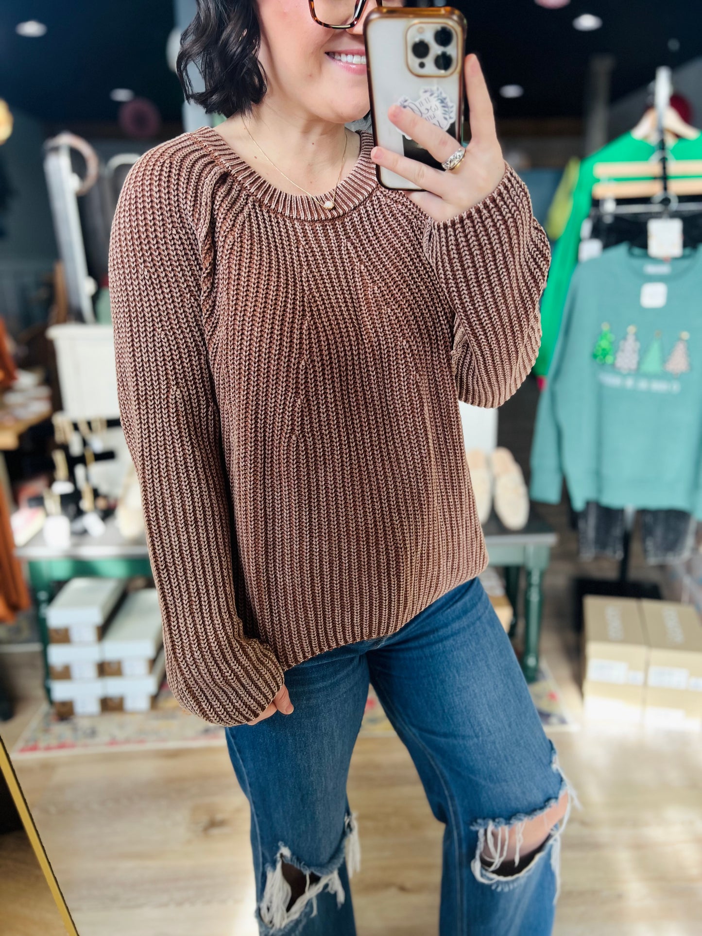 Chocolate Blu Pepper Sweater - M