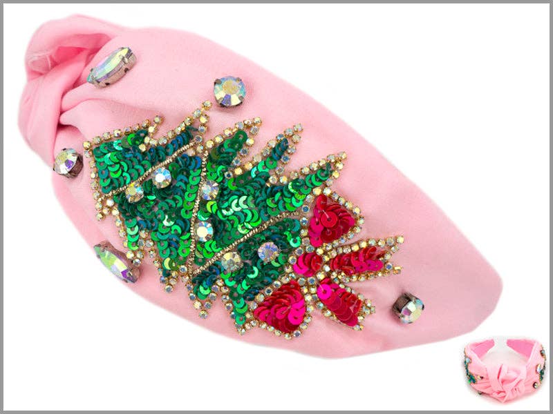 Holly Jolly Christmas | Headband - Pink