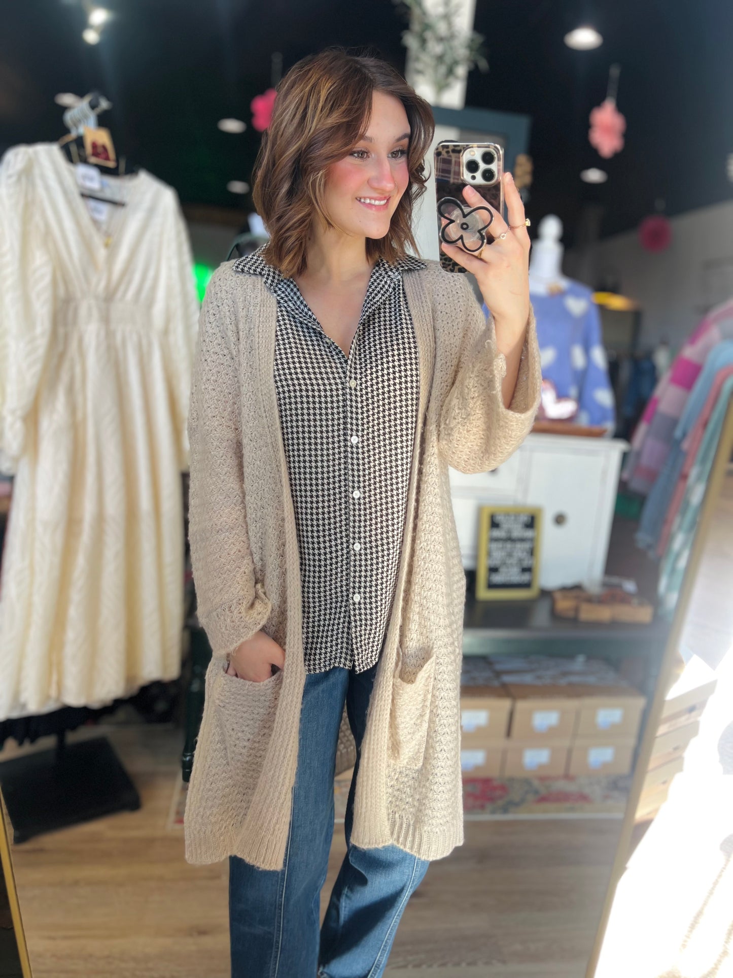 Lauren Conrad Biege Cardigan - L