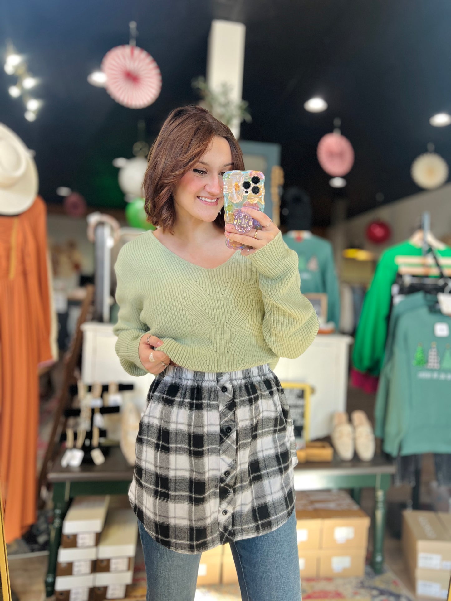 Plaid Button Shirt Lay - 3XL