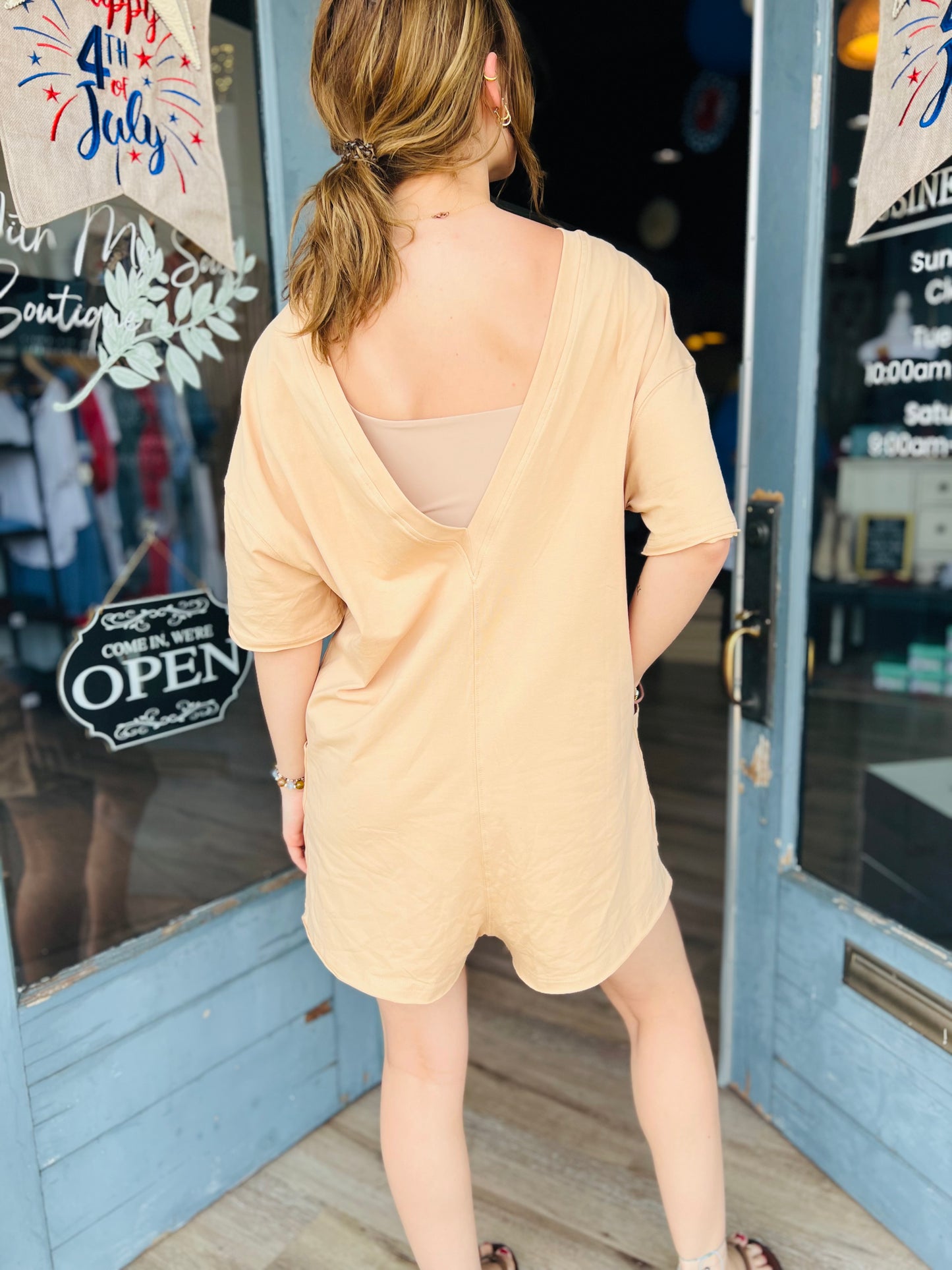Carmi | Oversized Reversible Romper - Khaki