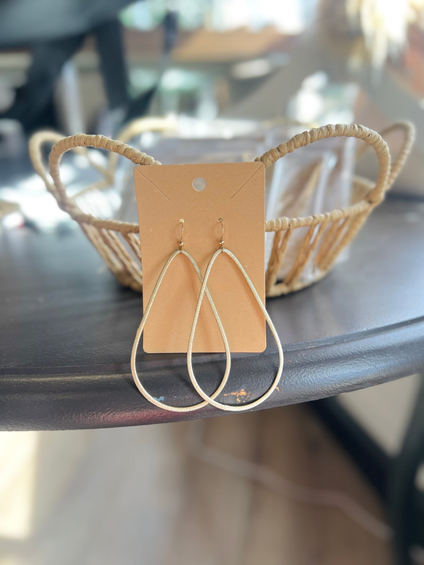 Pointed Oval Gold Earrings