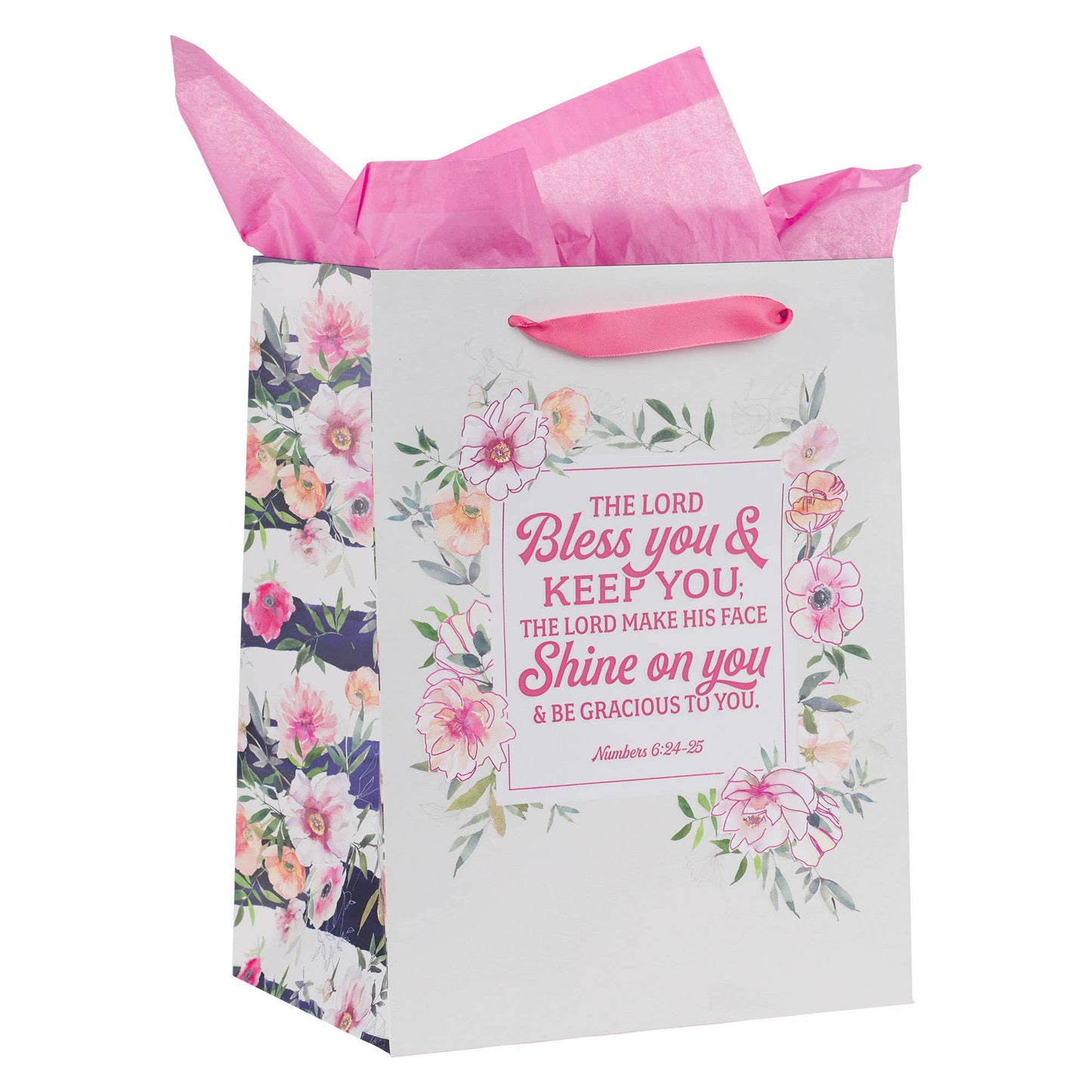Bless You and Keep You | Floral Large Gift Bag & Card