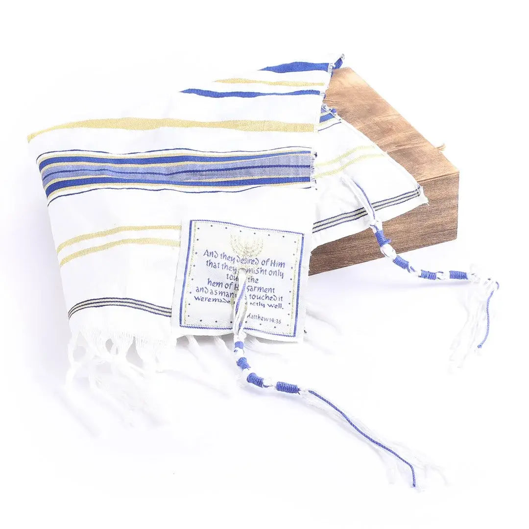 Prayer Shawl – Gold and Royal Blue