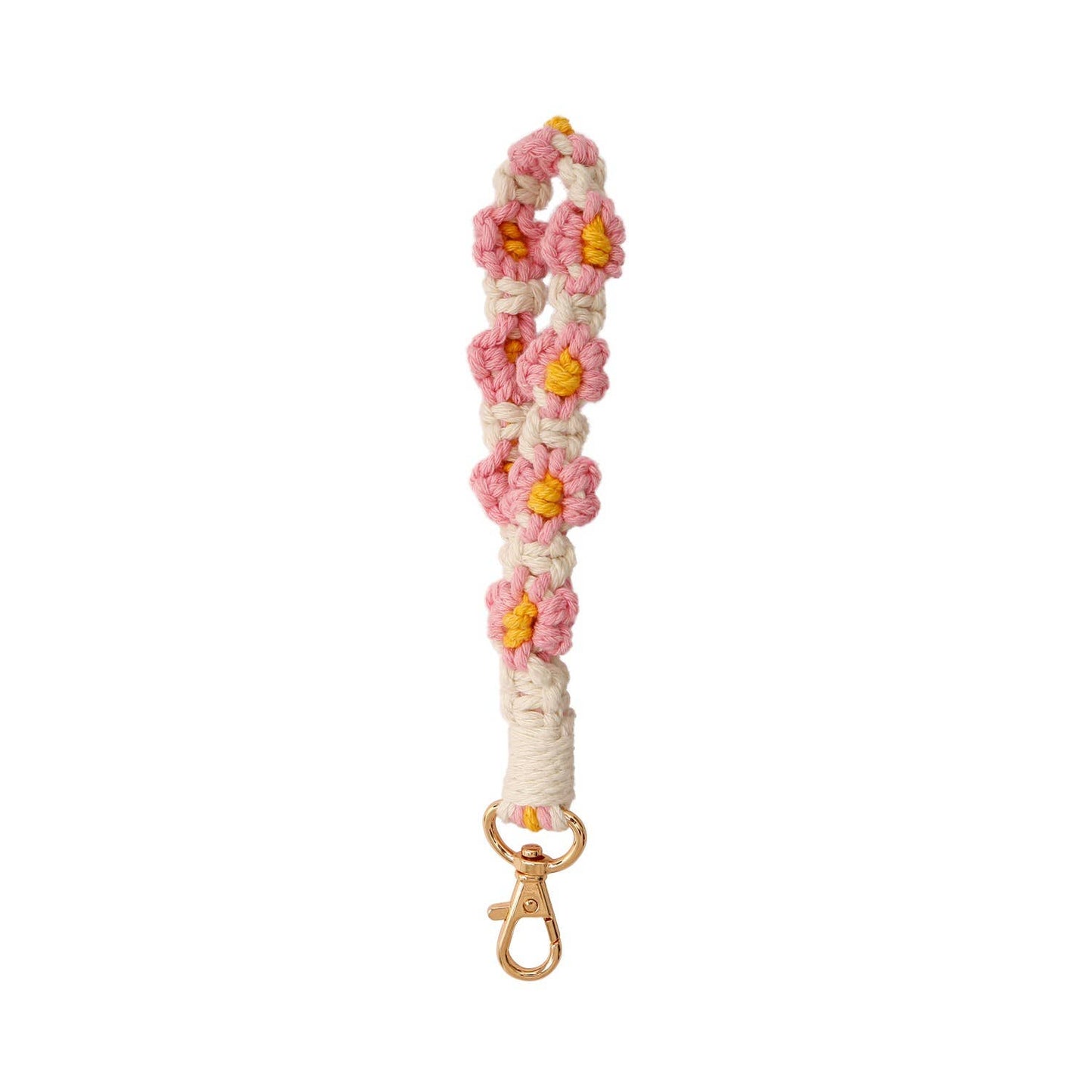 Macrame Daisy | Keychain - Pink