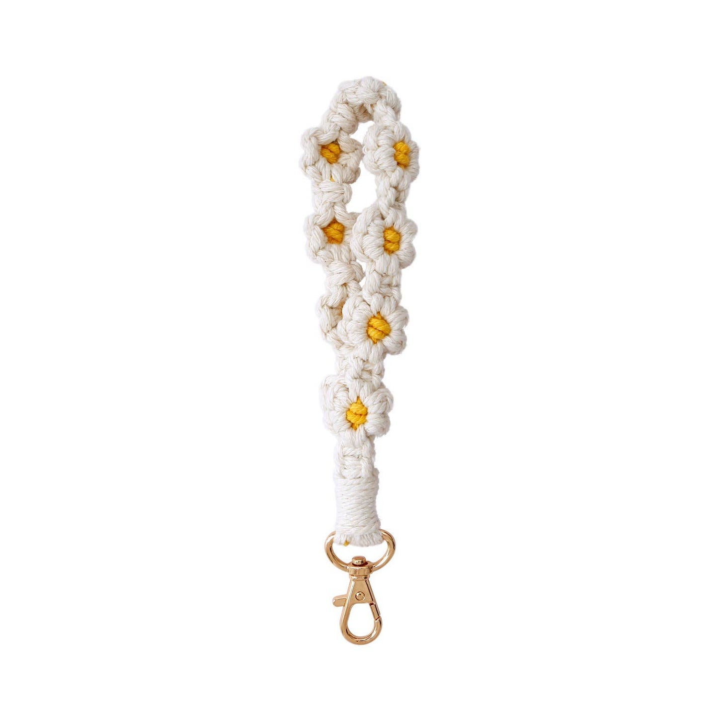Macrame Daisy | Keychain - White