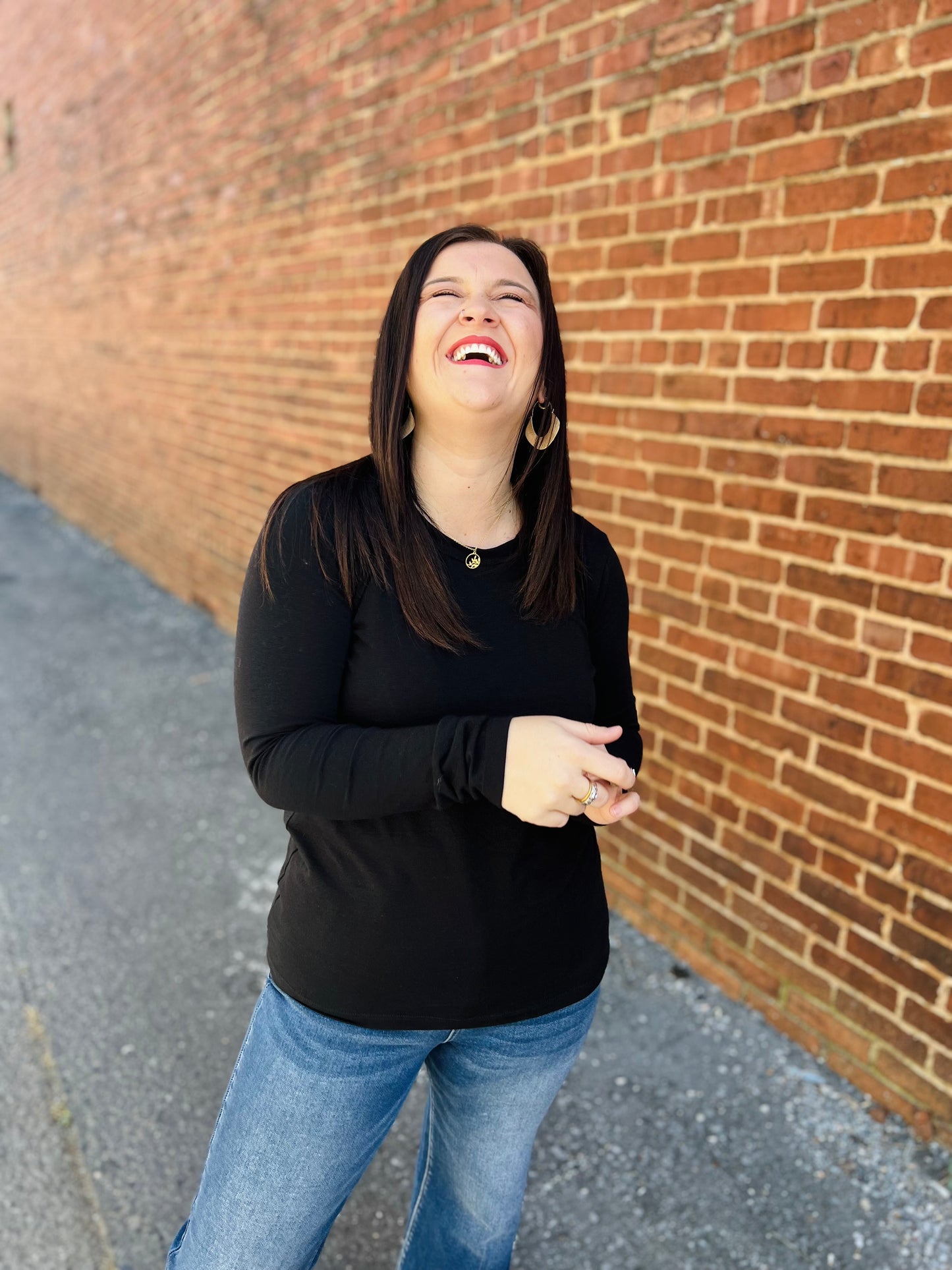 Round Neck Long Sleeve - Black