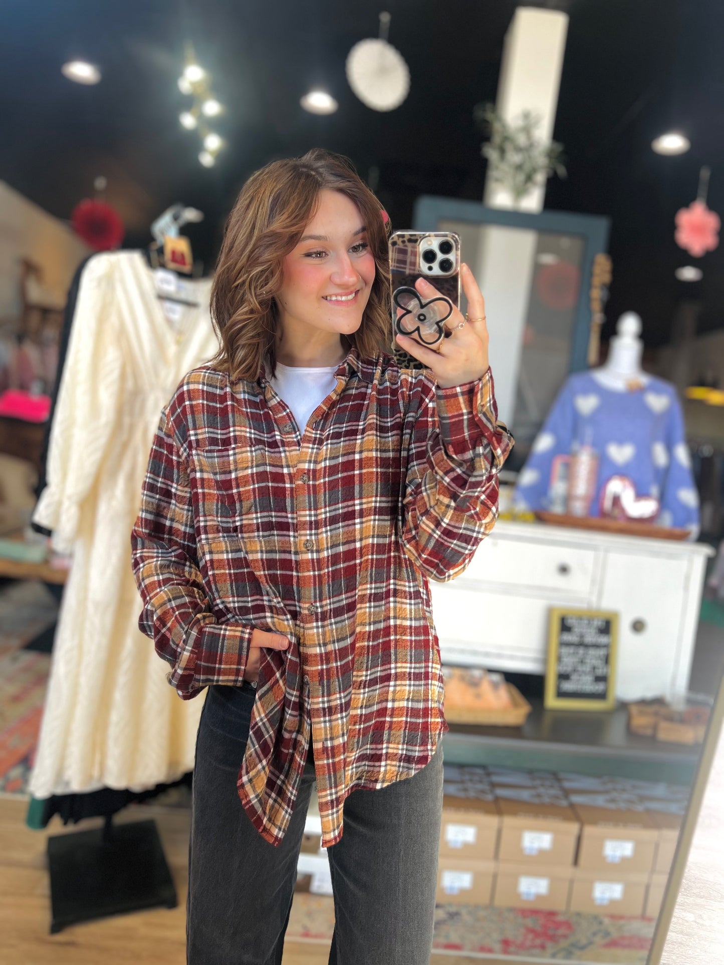 Boutique Brand Rust Flannel - L