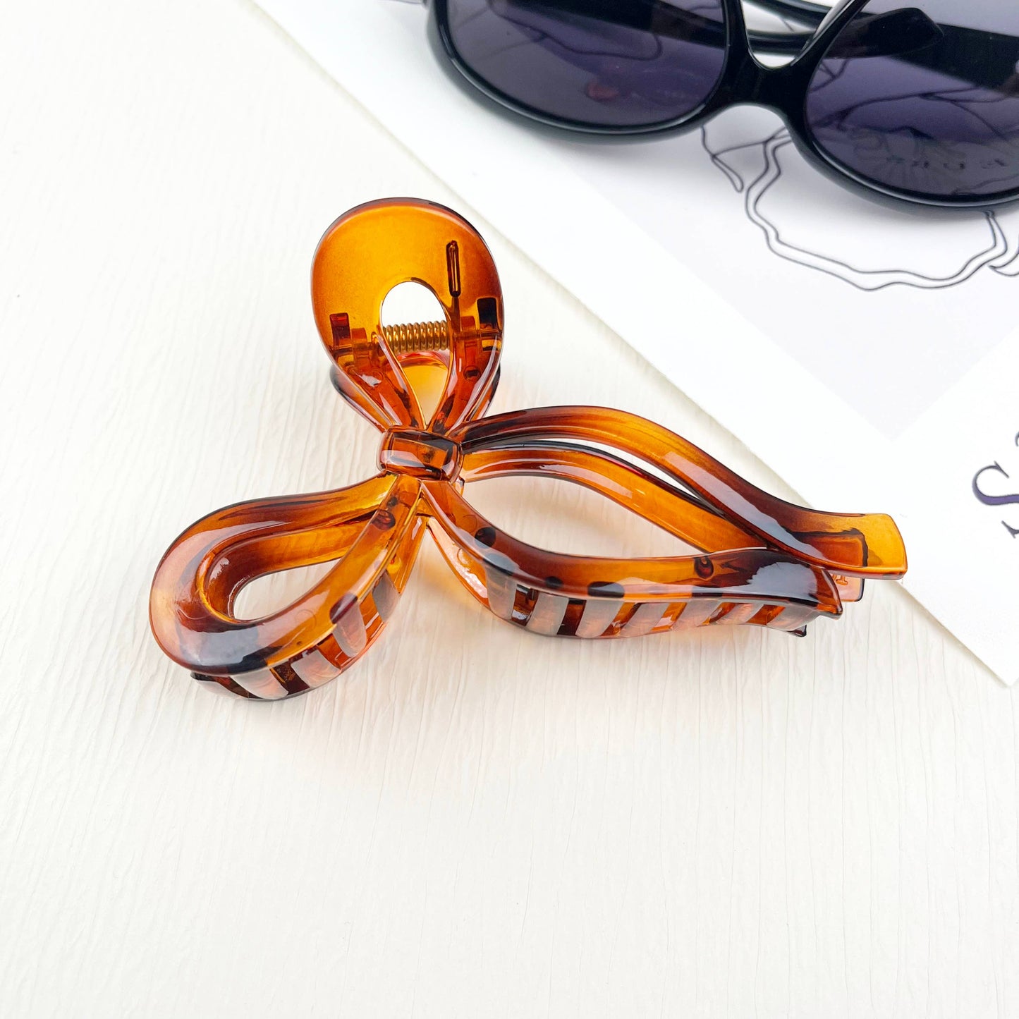 Transparent Spring Bow Claw Clips