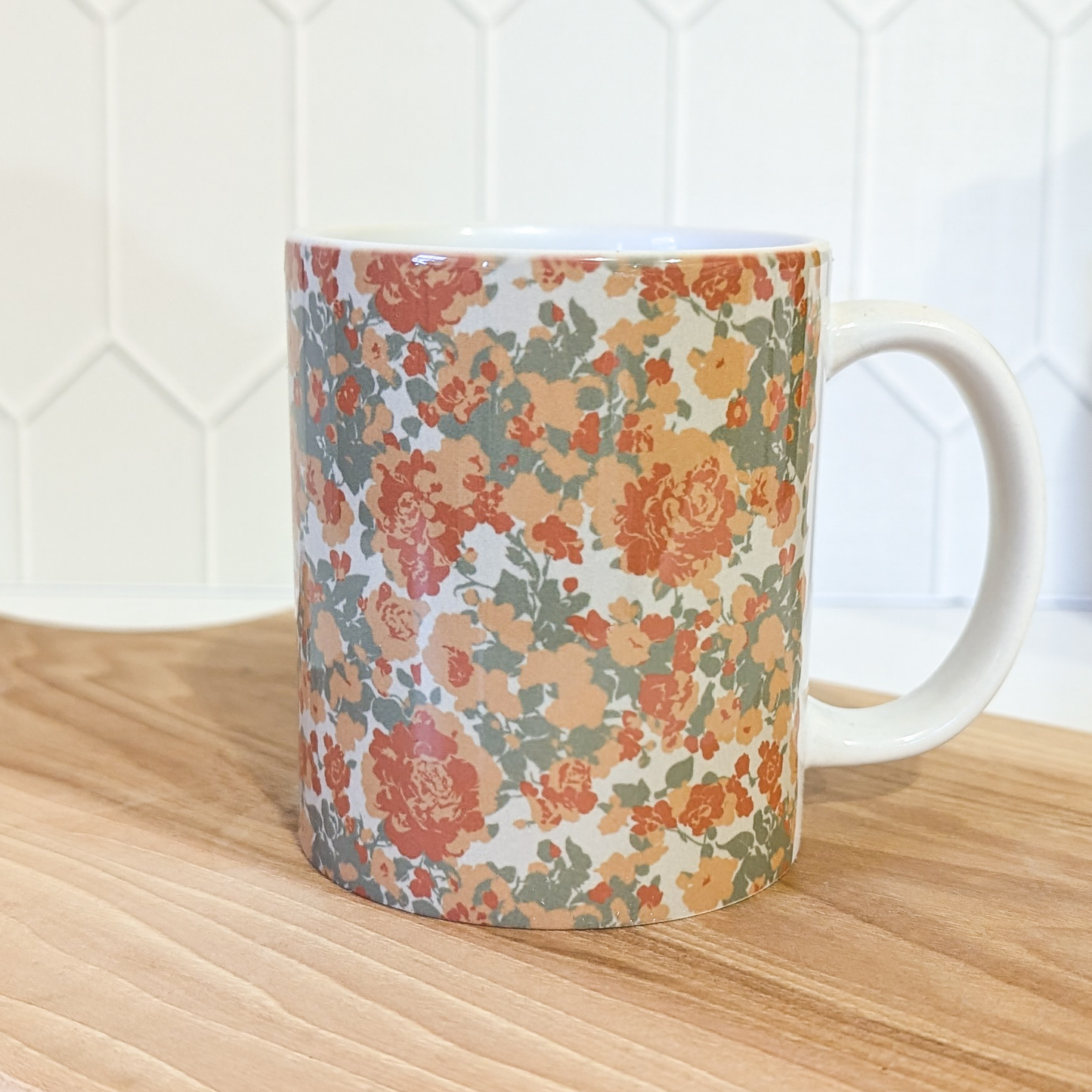 Walk by Faith | Vintage Floral Coffee Cup