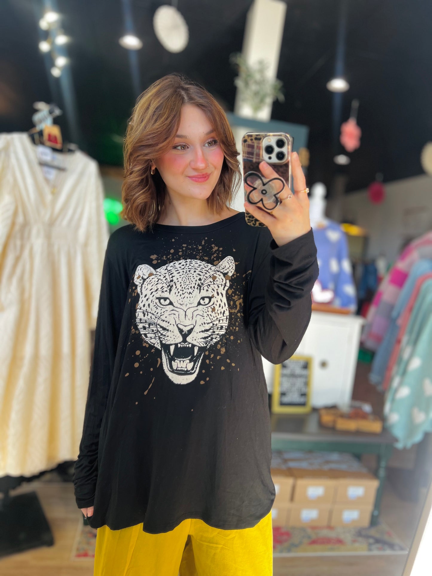 entro Leopard Graphic Long Sleeve - L