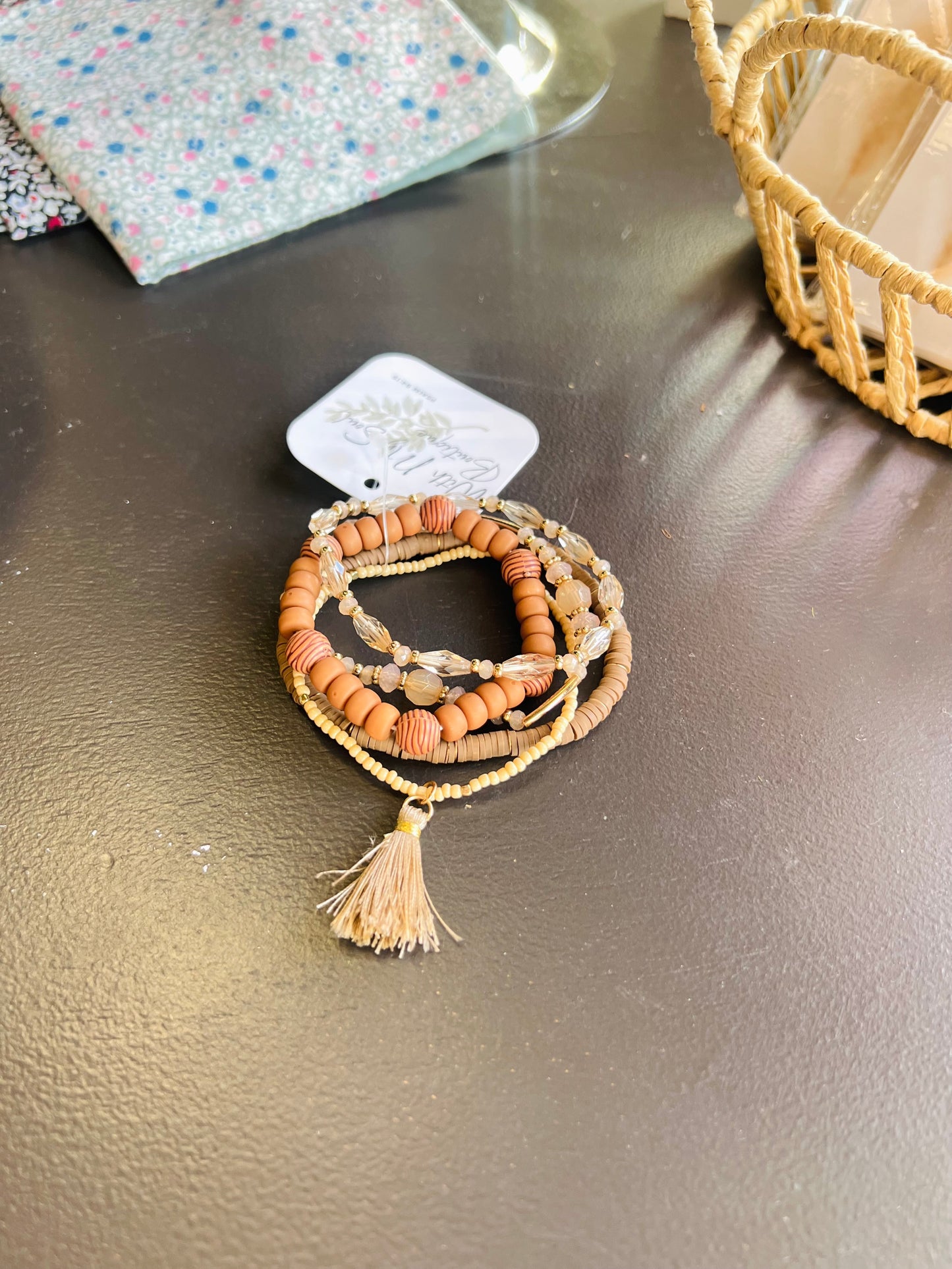 Brown/Beige Five Bracelet Stack