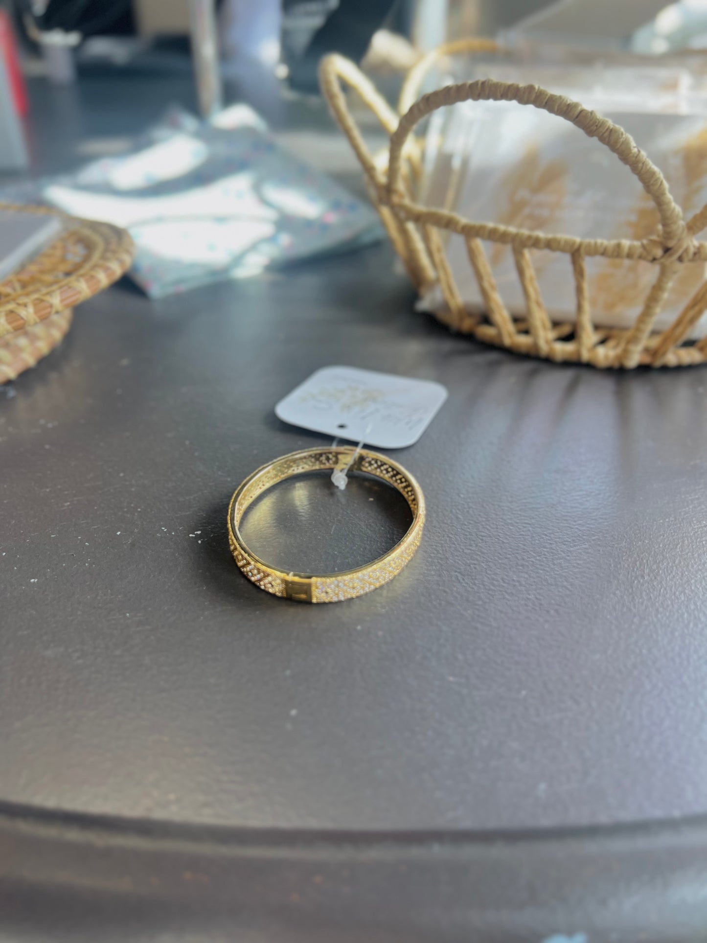 Vintage Gold Clasp Bracelet W/ Diamonds