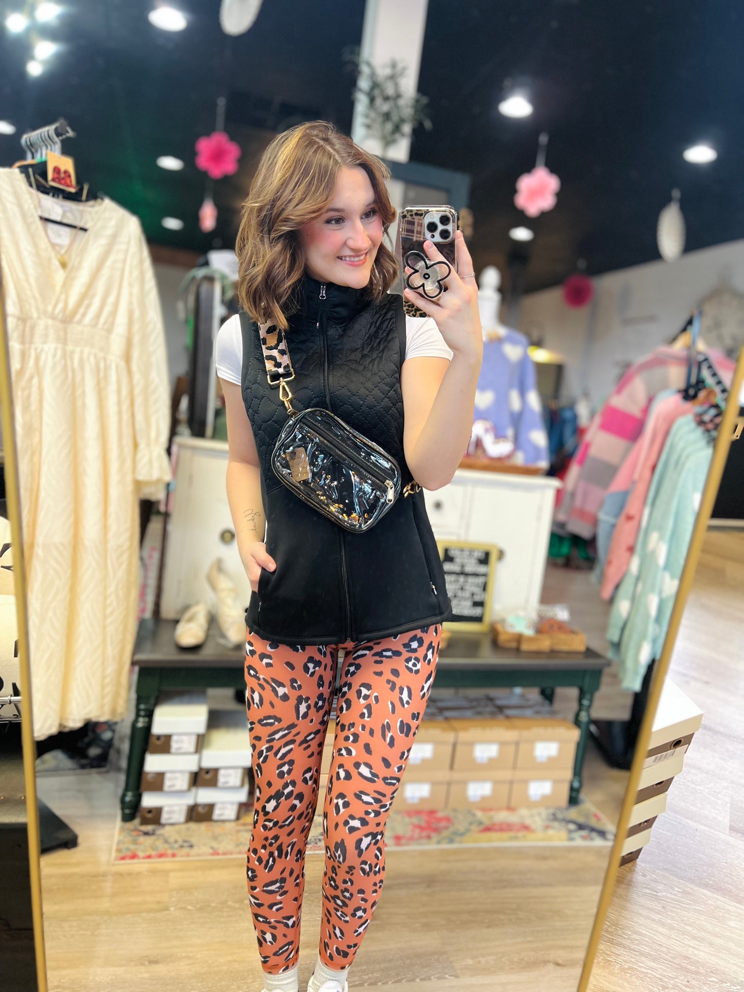 Rust Cheetah Print Leggings - XXS