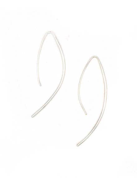 Elegant Curve Drop | Earrings - Silver