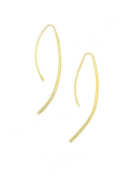 Elegant Curve Drop | Earrings - Gold