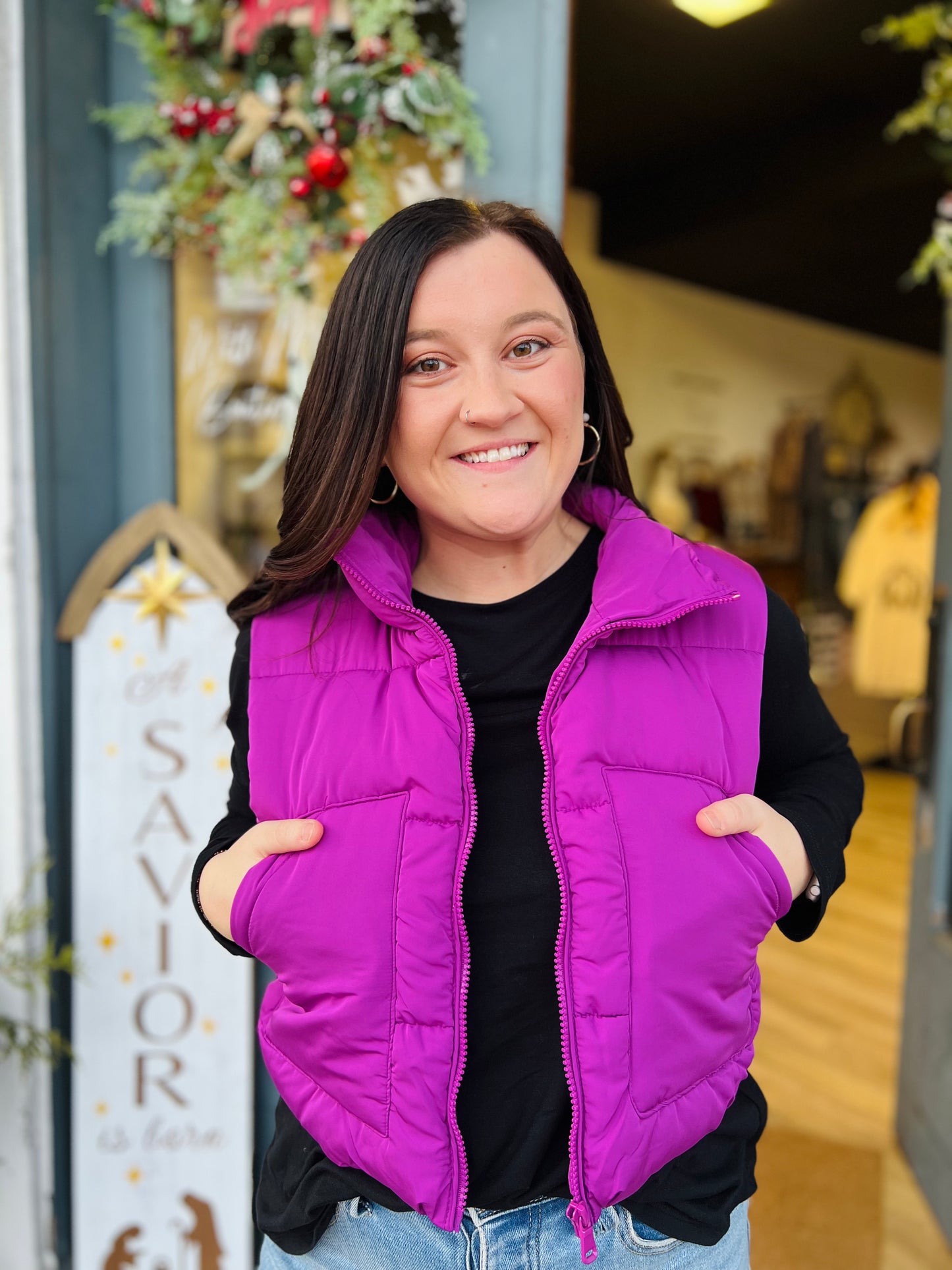 Violet Puffer Vest
