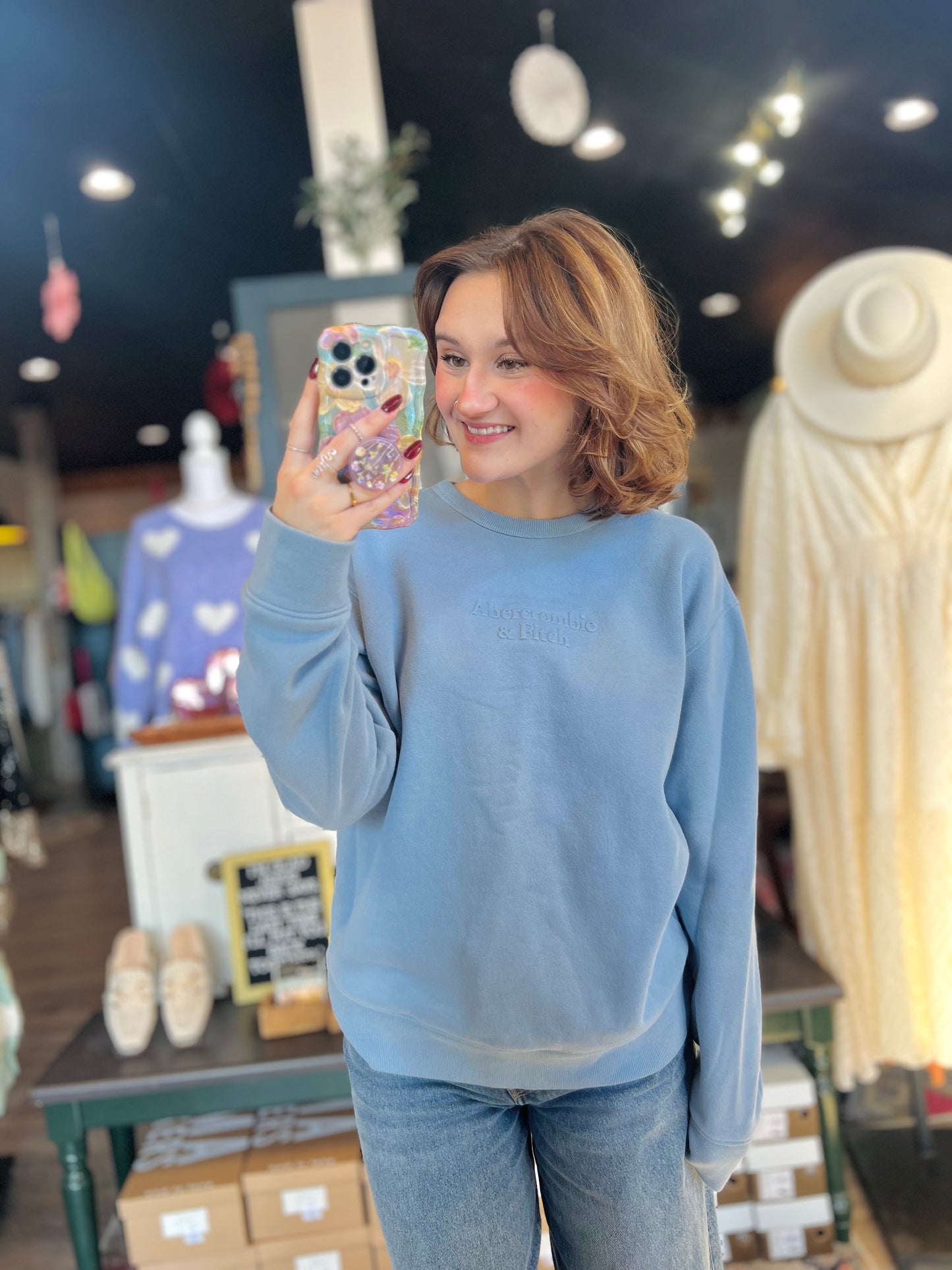 Abercrombie & Fitch Baby Blue Crew - S