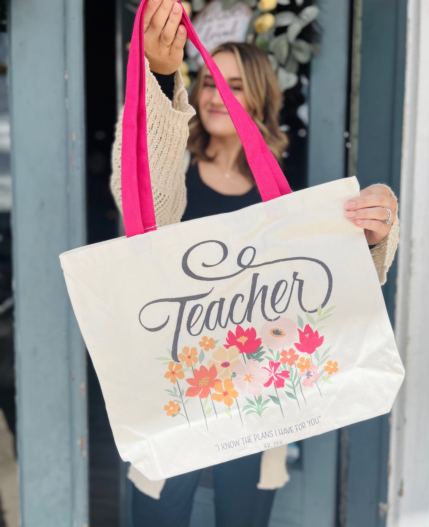 I Know the Plans | Teacher Canvas Tote Bag - Jeremiah 29:11