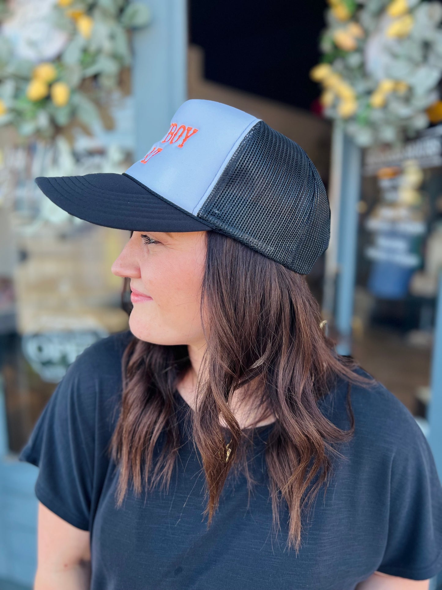 Cowboy Hat | Trucker Hat - Black