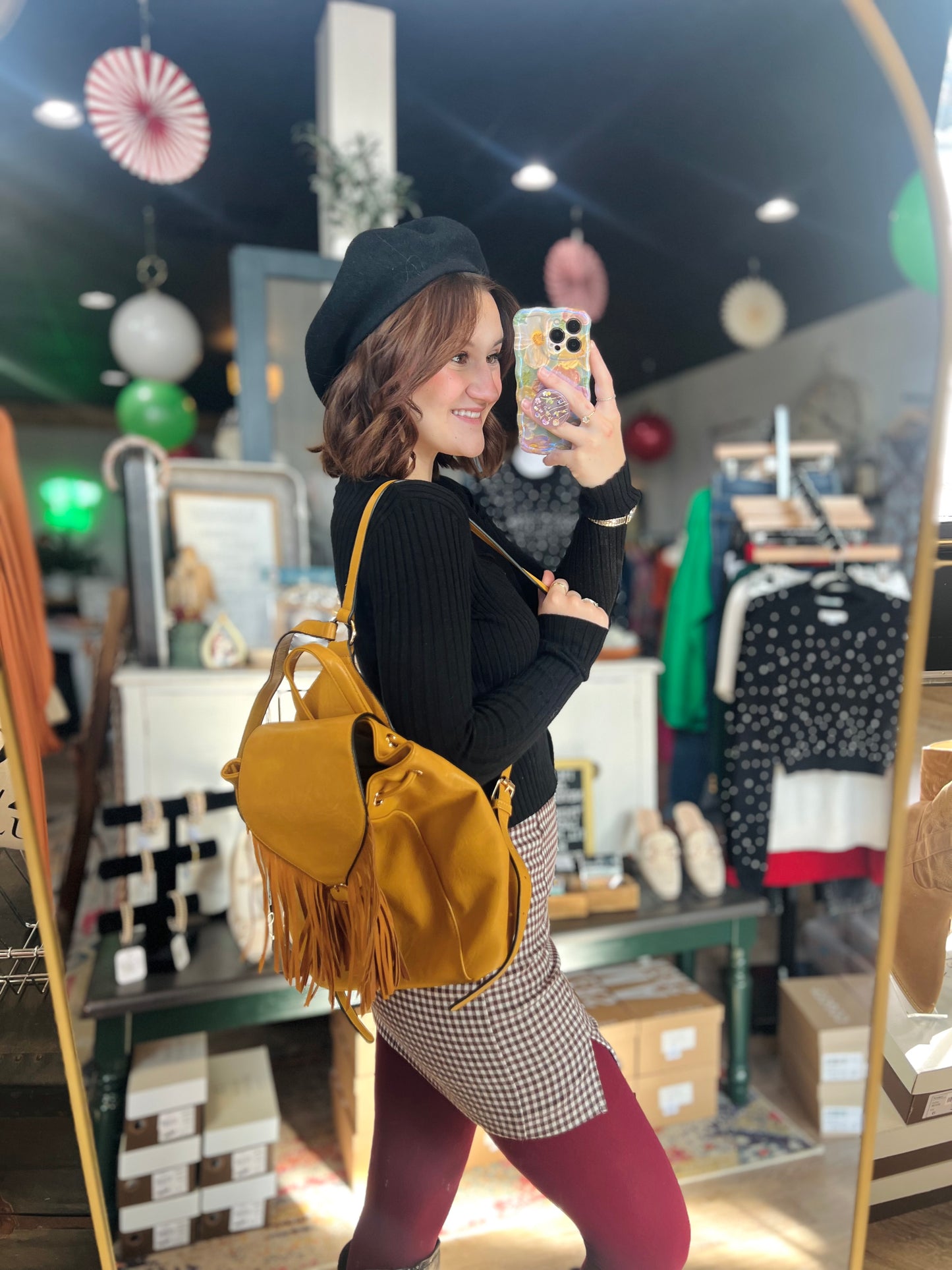 Yellow Tassel Book Bag