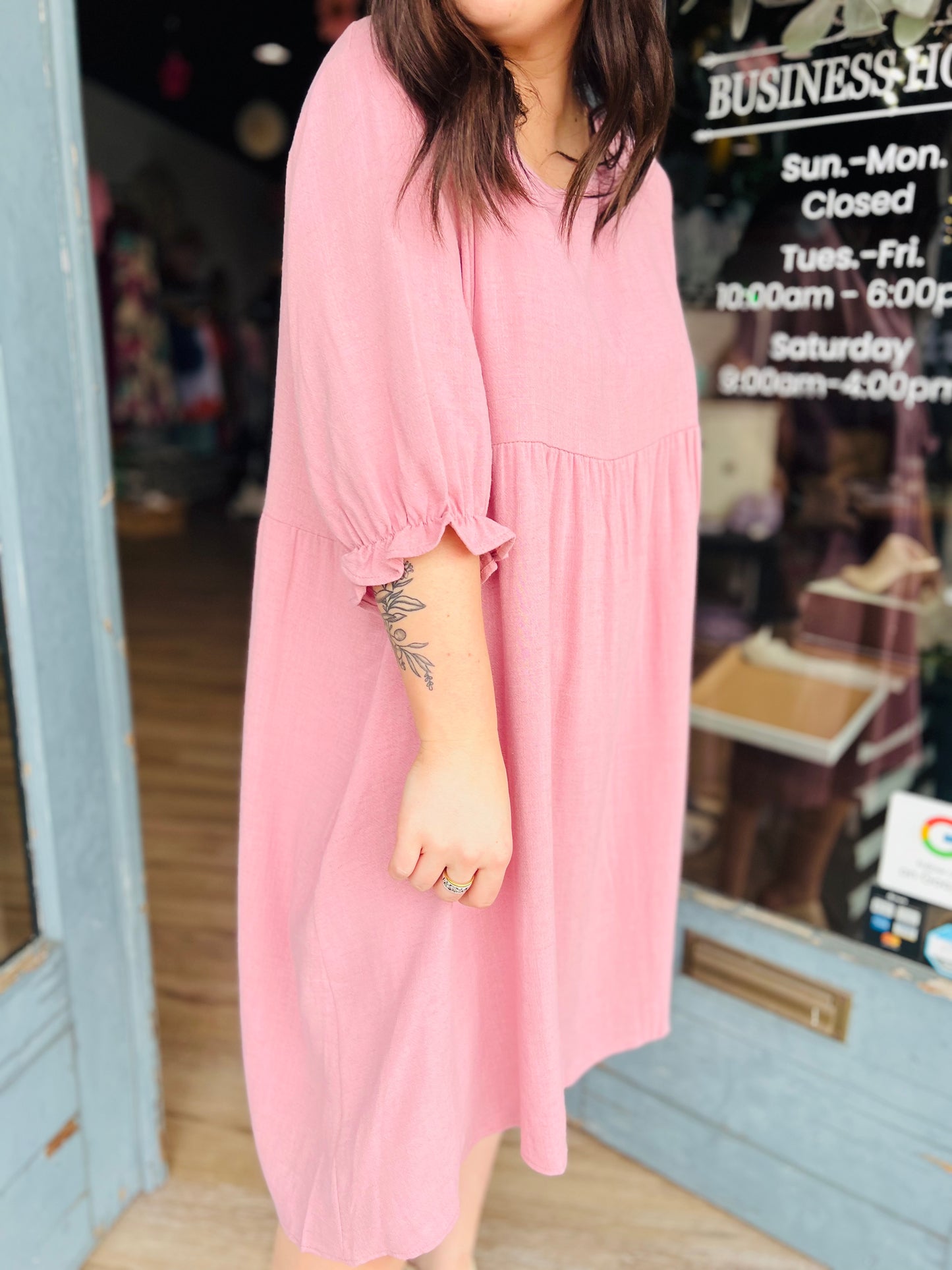 Ada | Puff Sleeve Dress - Curvy