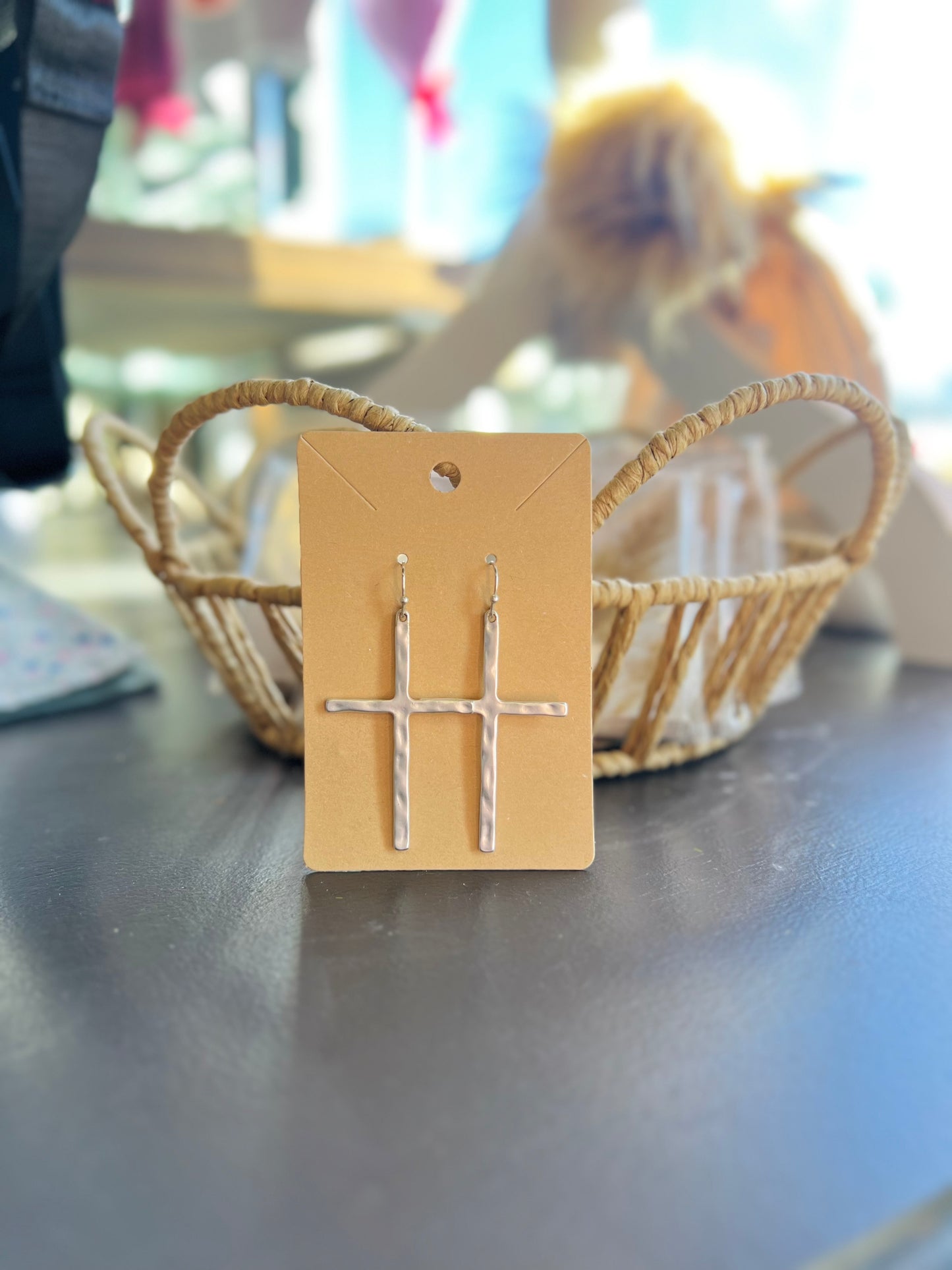 Silver Cross Earrings