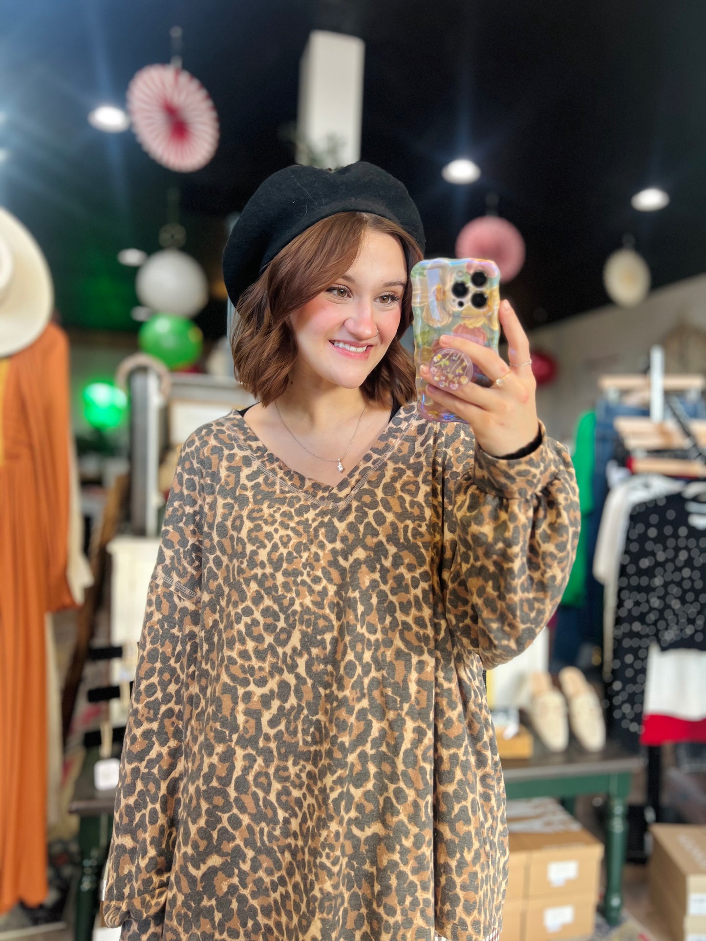 Jodifl Cheetah Quarter Sleeve Top - Size L