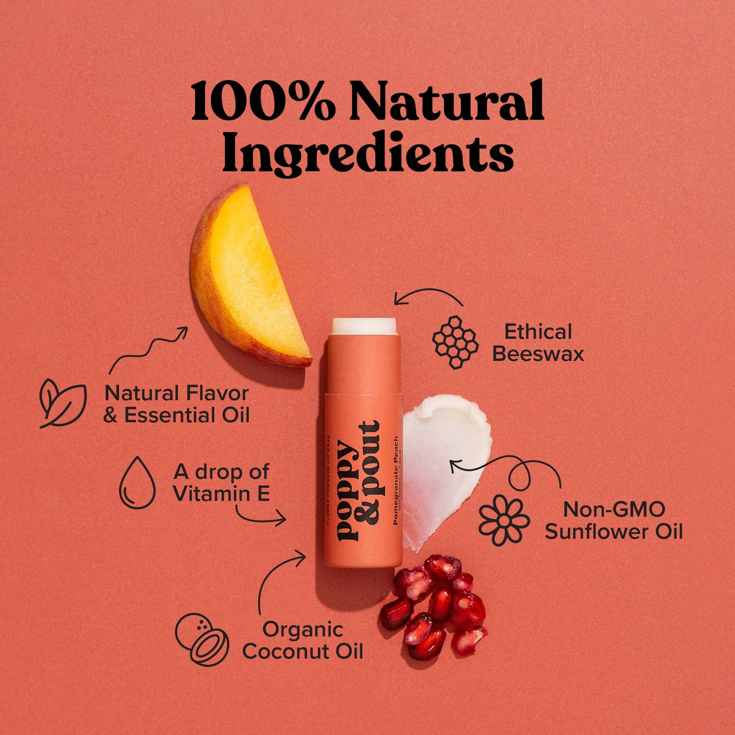 Pomegranate Peach | Lip Balm - Red