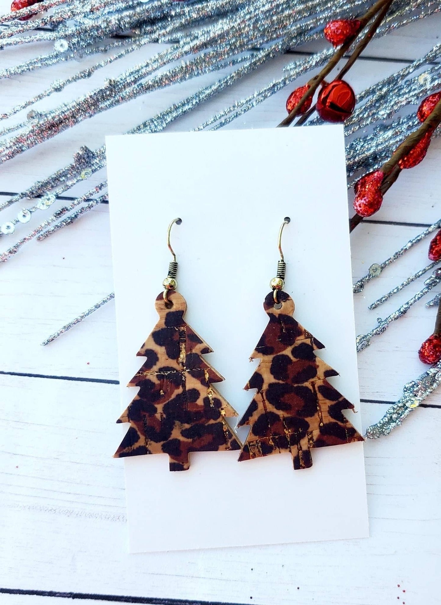 Rockin' Around The Christmas Tree | Leather Earrings