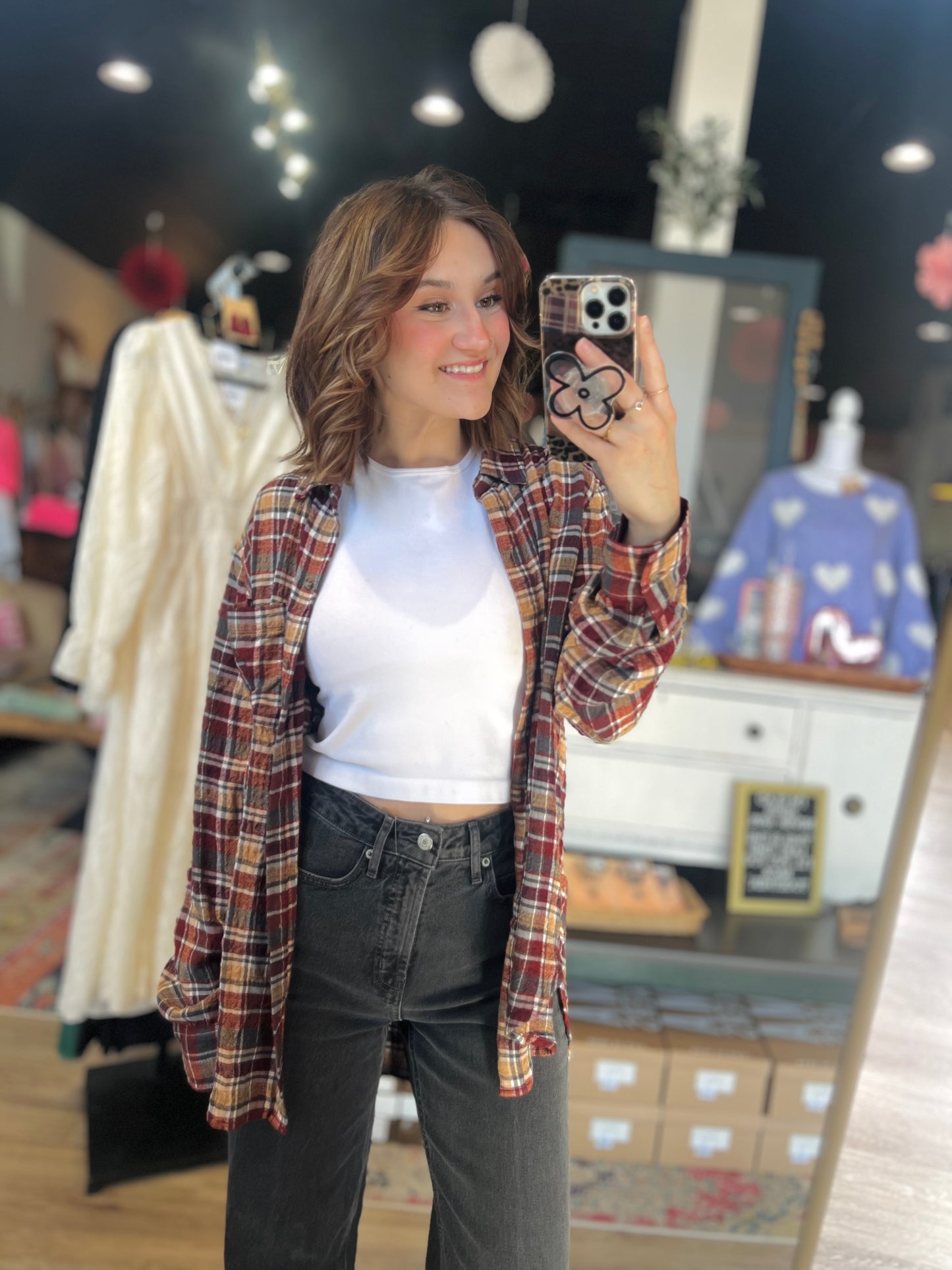 Boutique Brand Rust Flannel - L