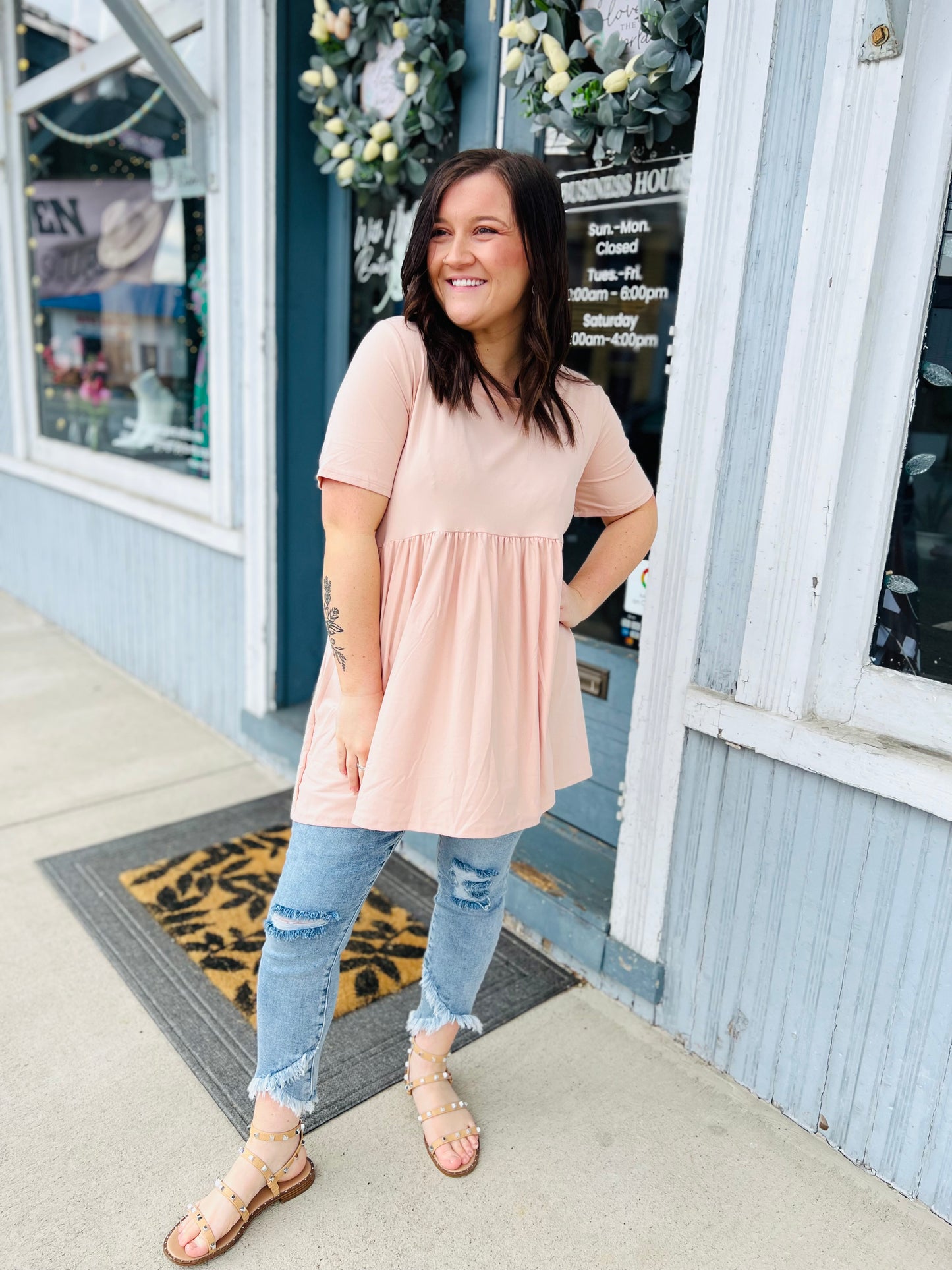 Petite Tulip Hem Ankle Jeans