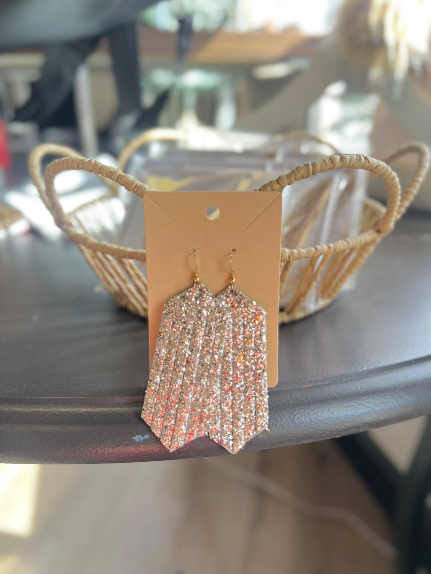 Gold Sparkle Felt Earrings