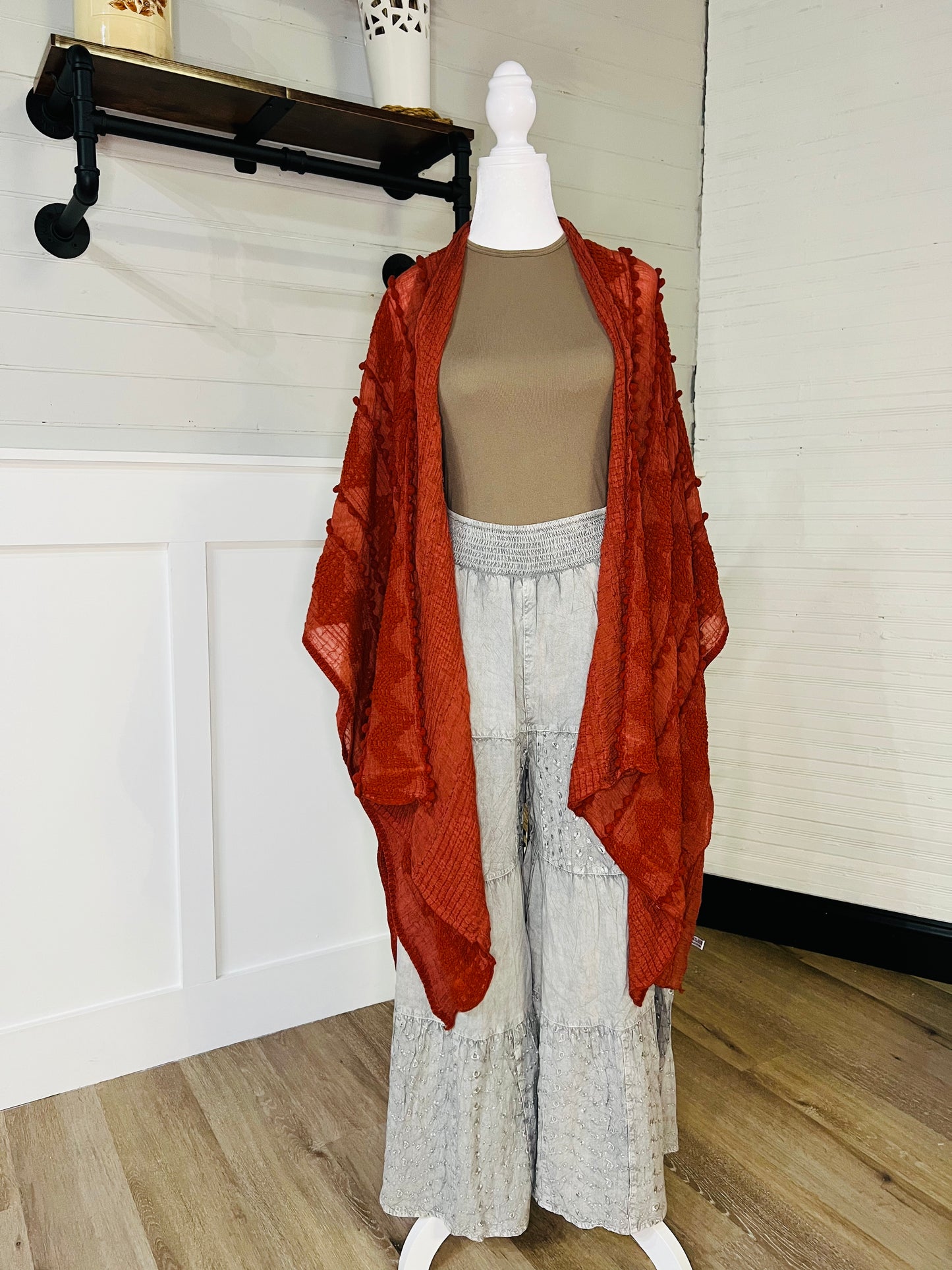 Embroidered Zig Zag Kimono