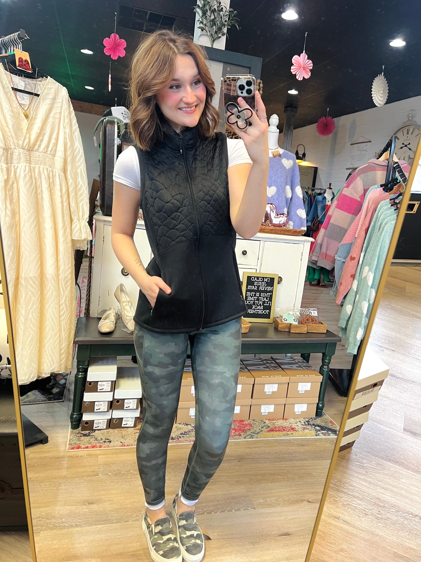 Camo Leggings With Pockets - S