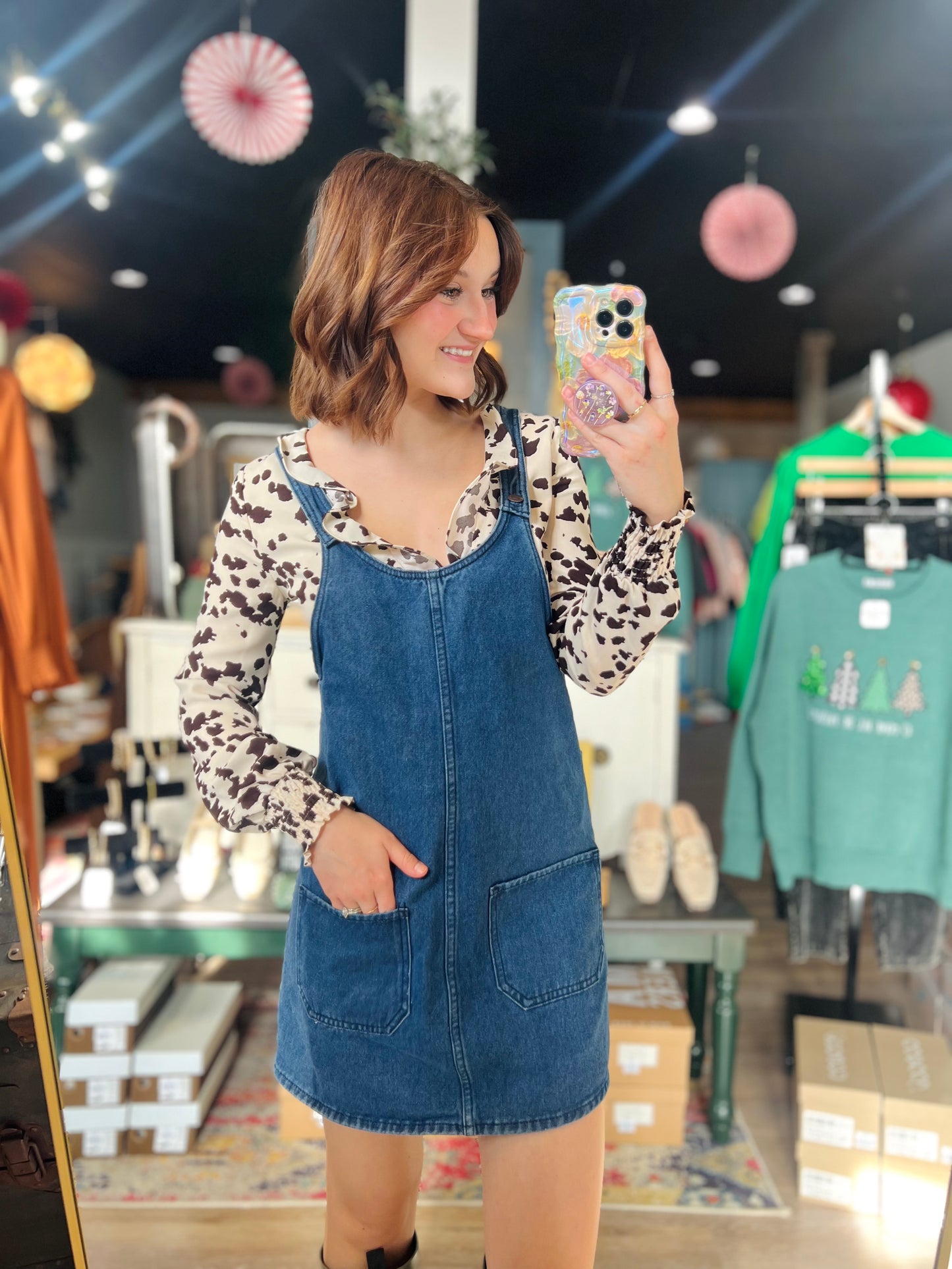 Overall Skirt Denim Jumper - S