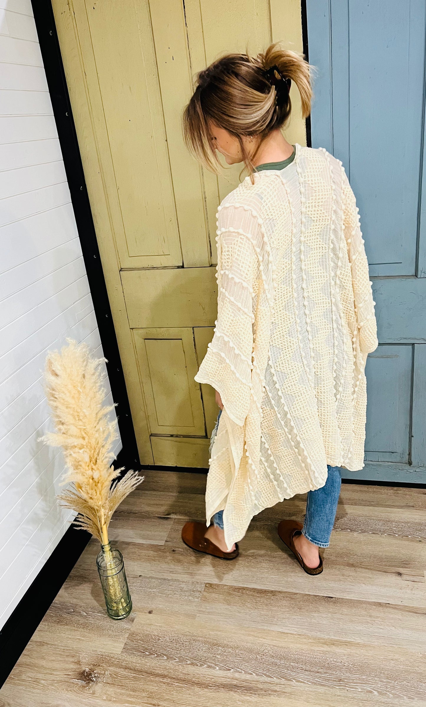 Embroidered Zig Zag Kimono