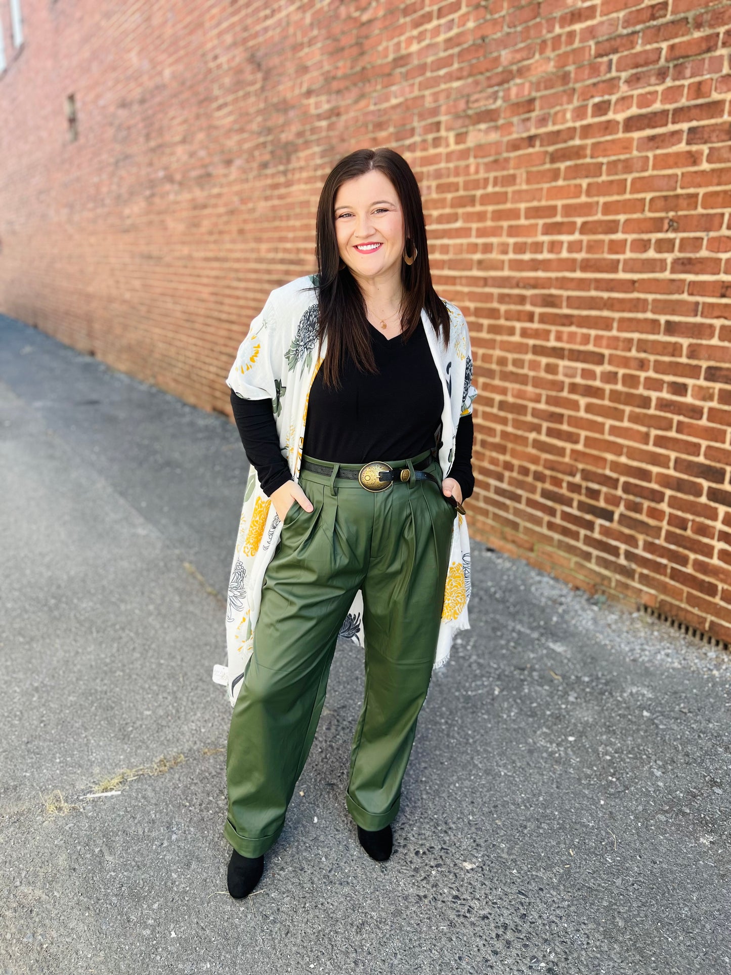 Vegan Leather Pants - Green