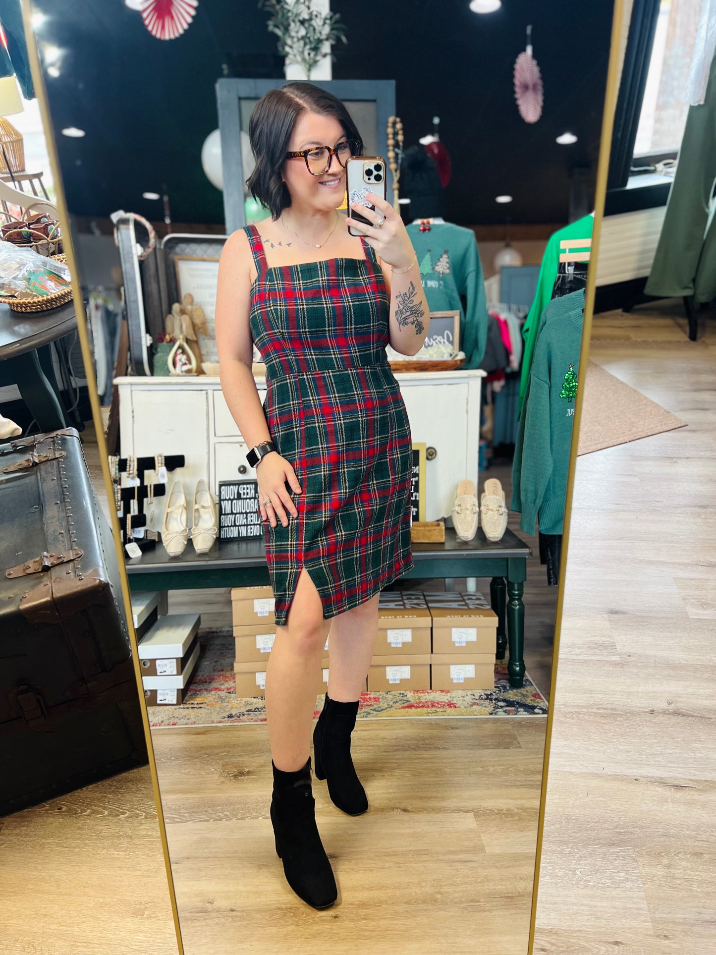 Plaid Tank Dress - XL