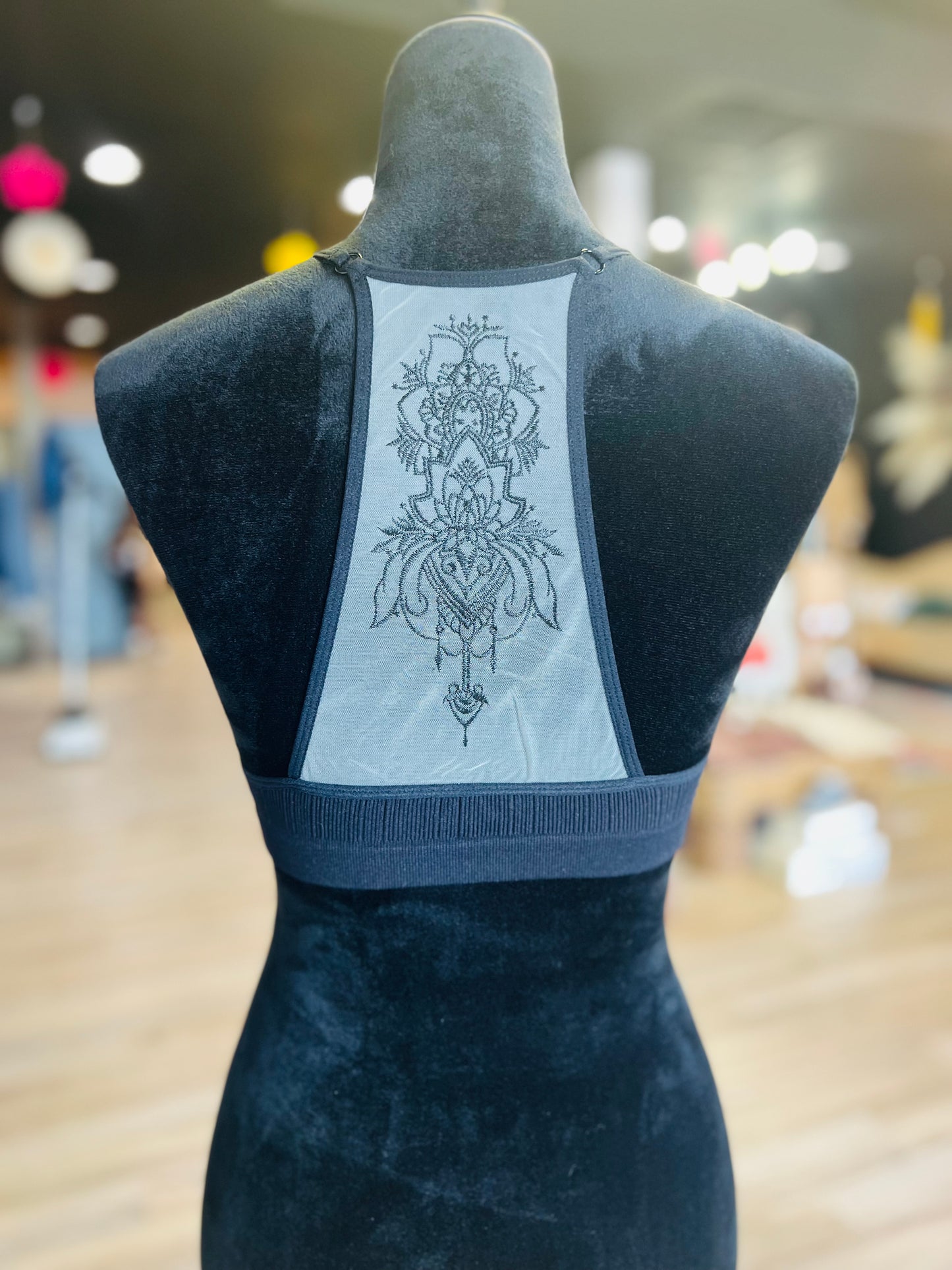 Tattoo Mesh Racerback Bralette