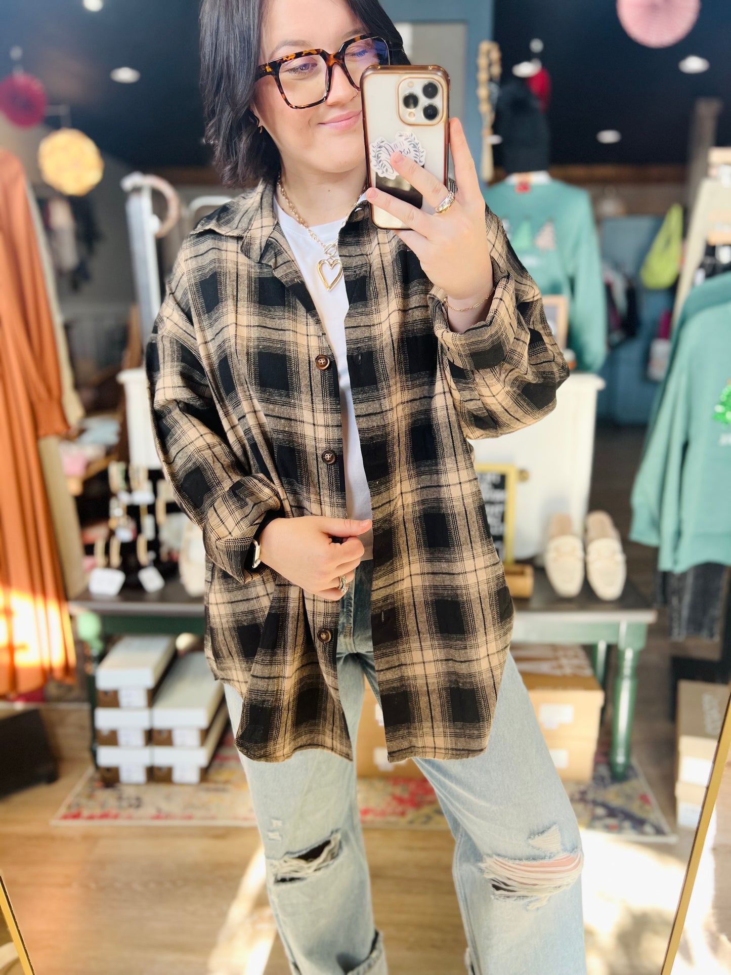 Tan & Black Flannel NWT - Size XL