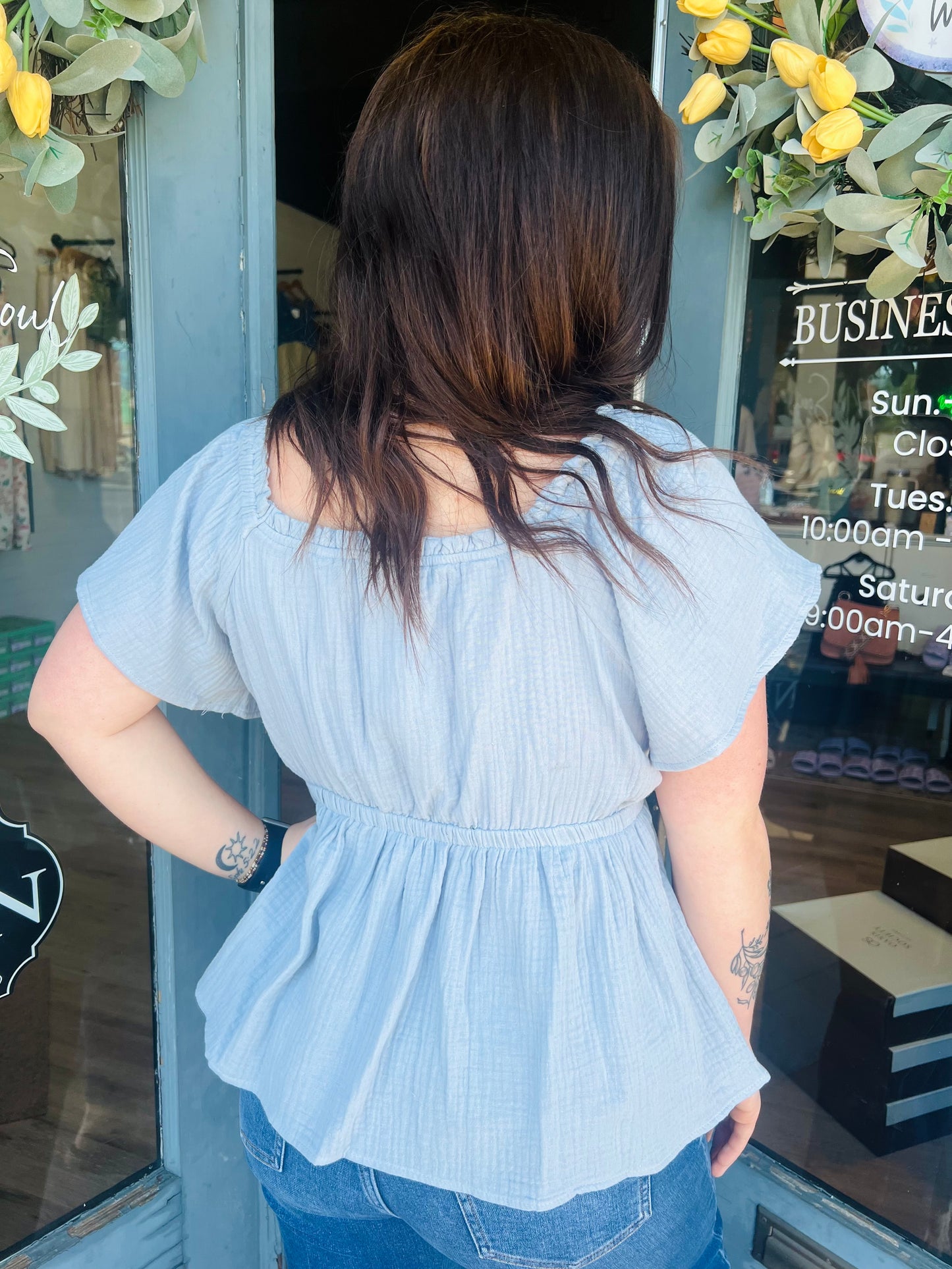 Marie | Cotton Babydoll Blouse