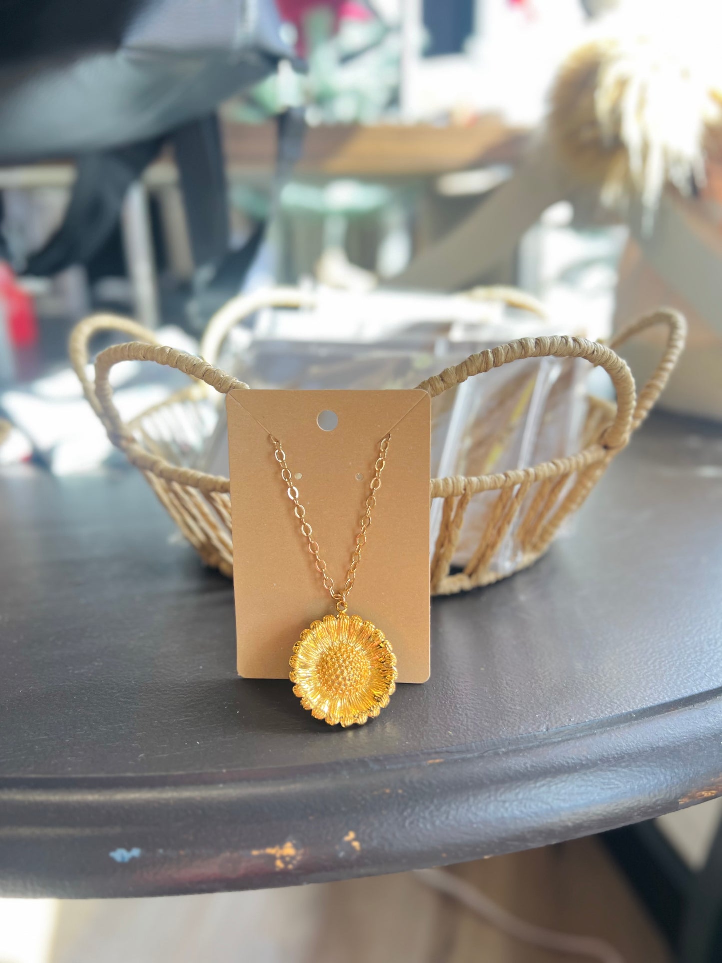 Gold Sunflower Necklace
