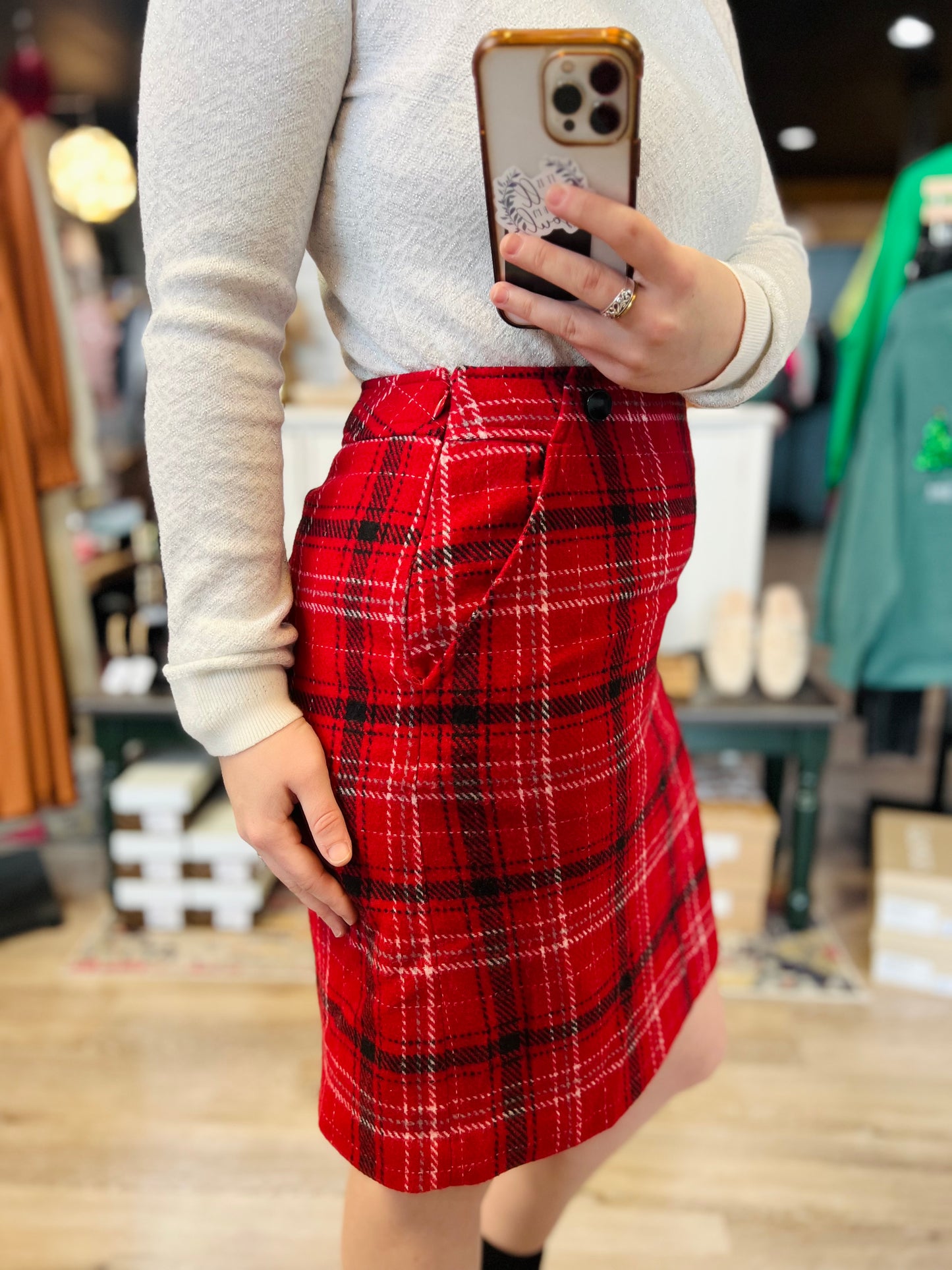 Talbots Red Plaid Skirt - 6