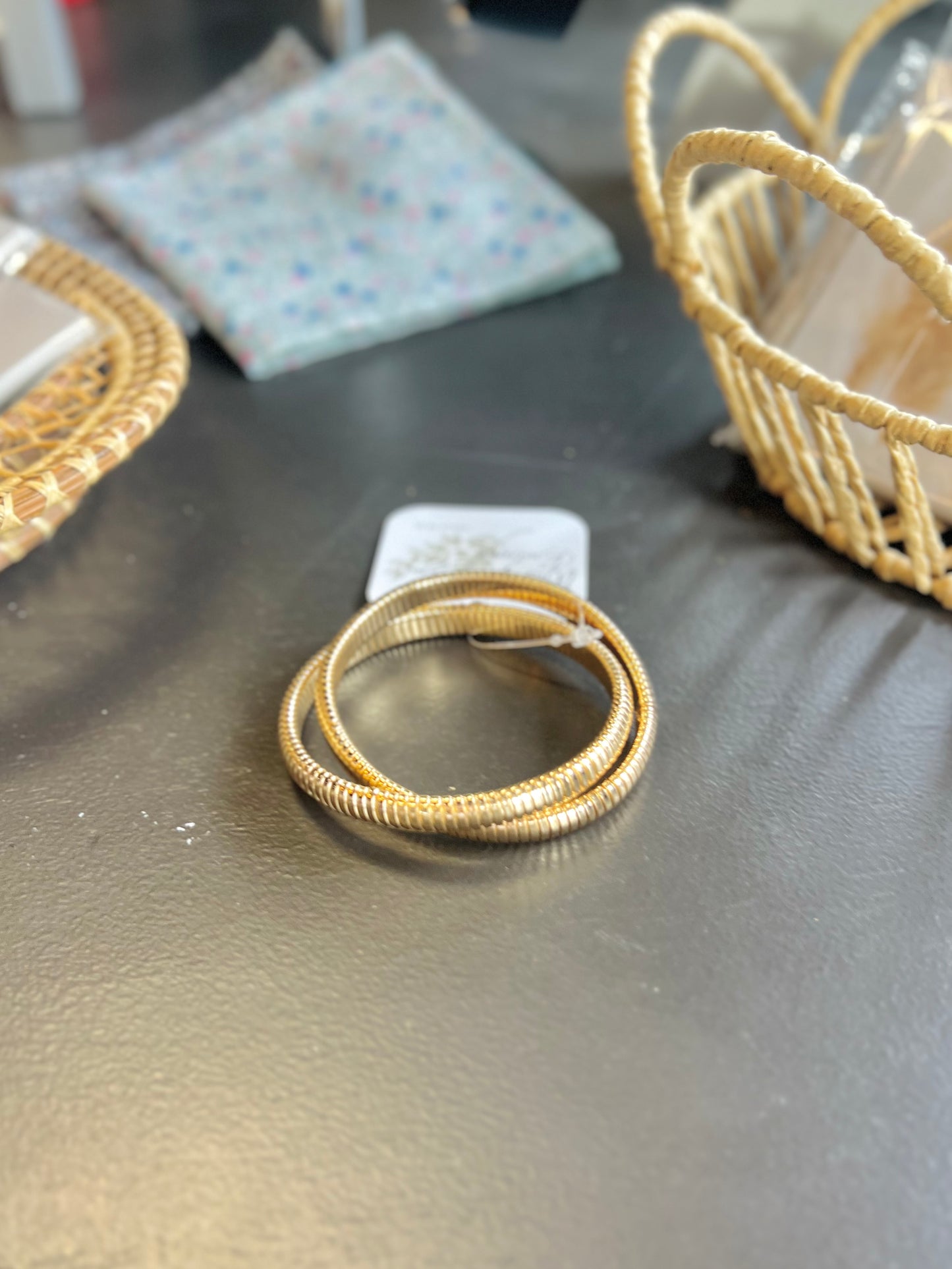 2 Gold Strand Spiraled Bracelet