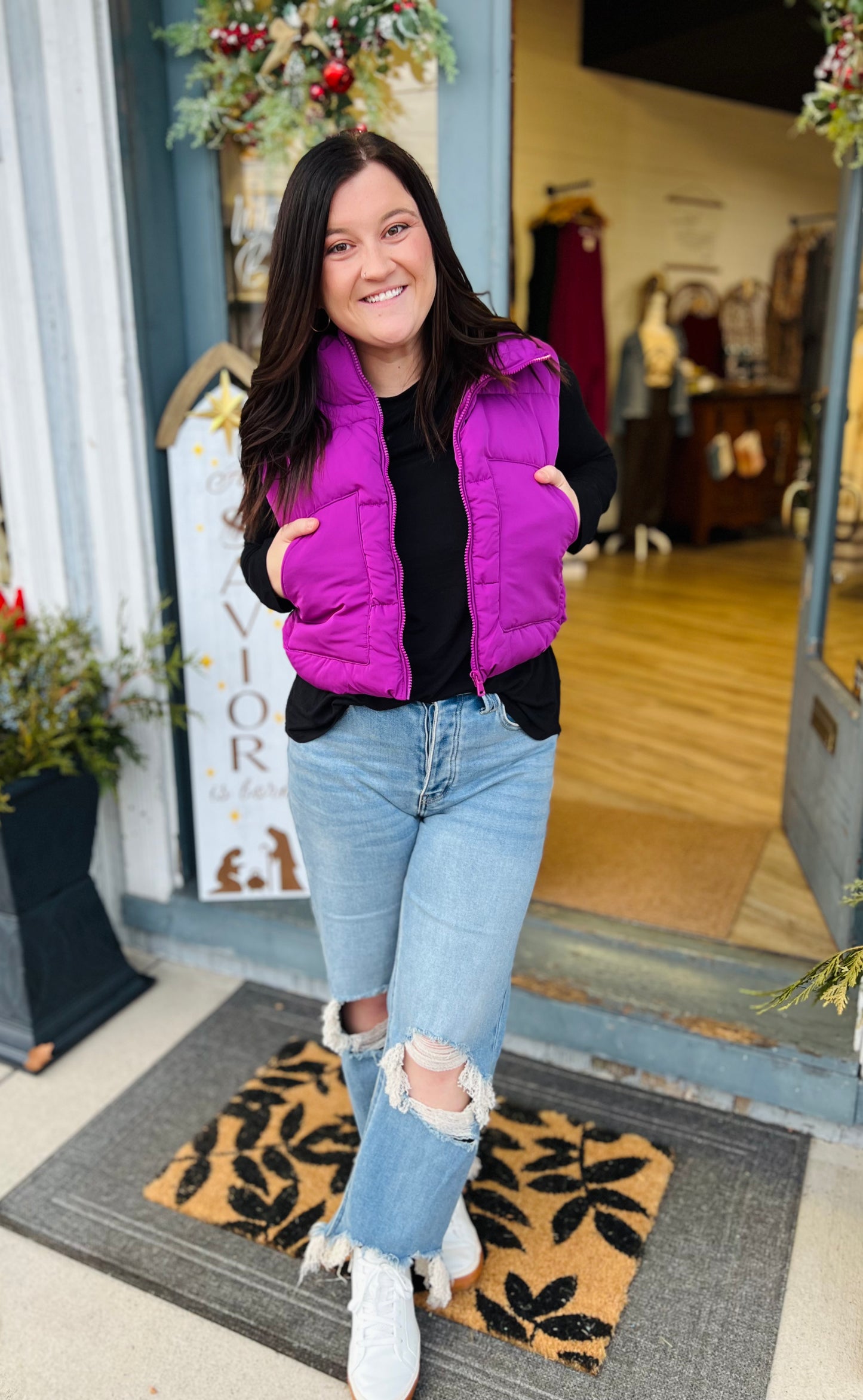 Violet Puffer Vest